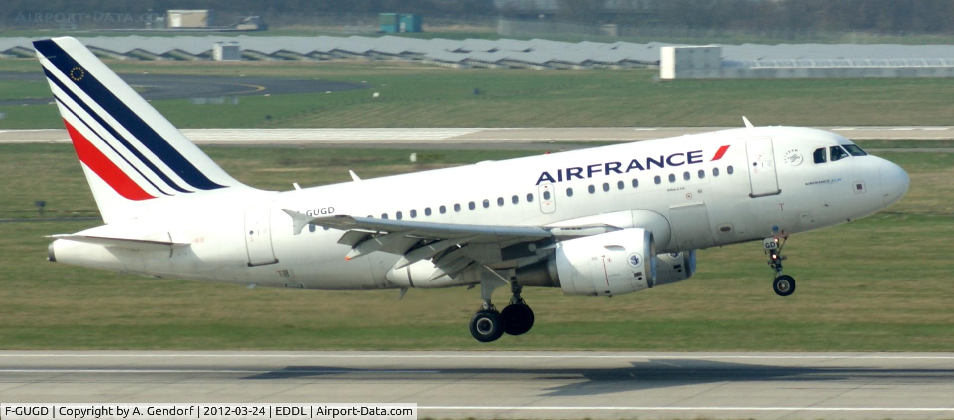 F-GUGD, 2003 Airbus A318-111 C/N 2081, Air France, on short finals at Düsseldorf Int´l (EDDL)