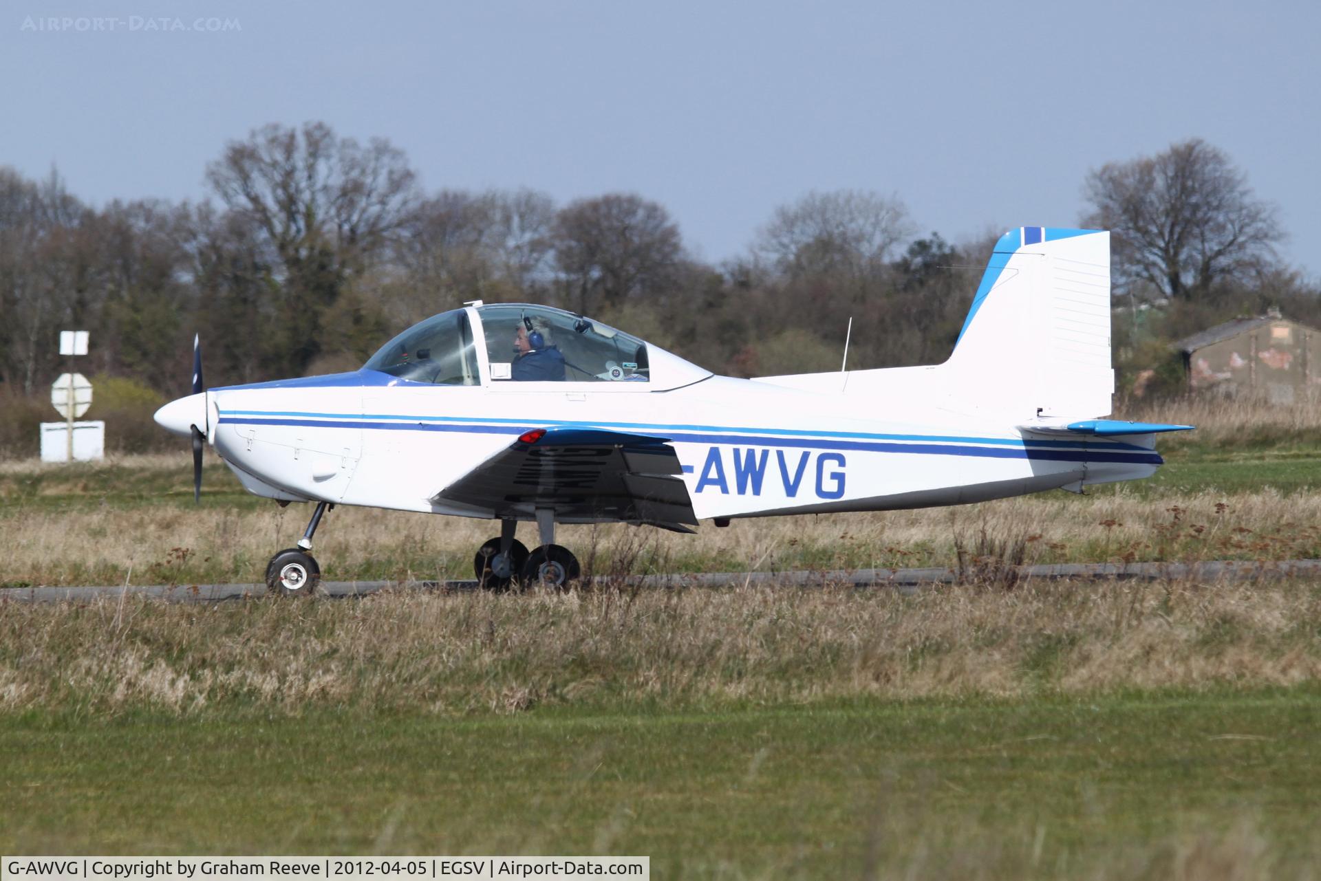 G-AWVG, 1969 AESL Glos-Airtourer 115/T2 C/N 513, Just landed.