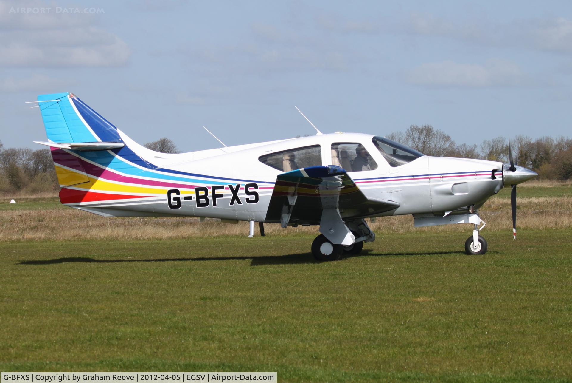 G-BFXS, 1977 Rockwell Commander 114 C/N 14271, Just landed.