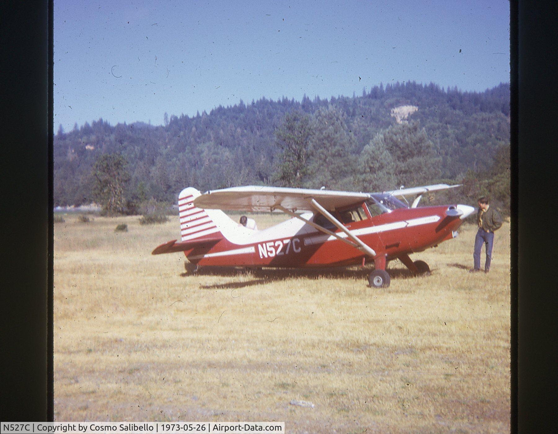 N527C, 1948 Stinson 108-3 Voyager C/N 108-3527, Picture taken in 1973 at Toketee, OR. I owned N527C at the time. Based at Ventura County Airport, Ventura, CA then.