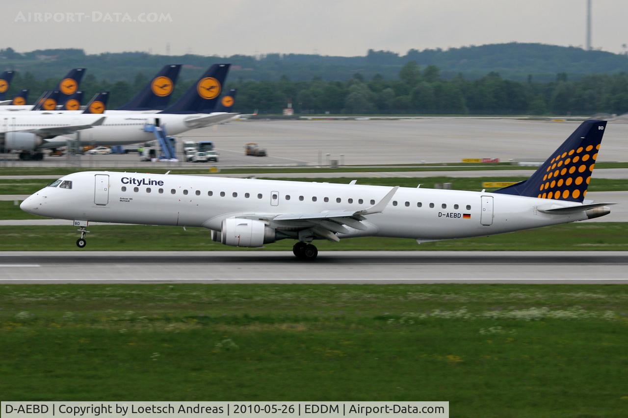 D-AEBD, 2009 Embraer 195LR (ERJ-190-200LR) C/N 19000324, Ausgburg Airways / Cityline
