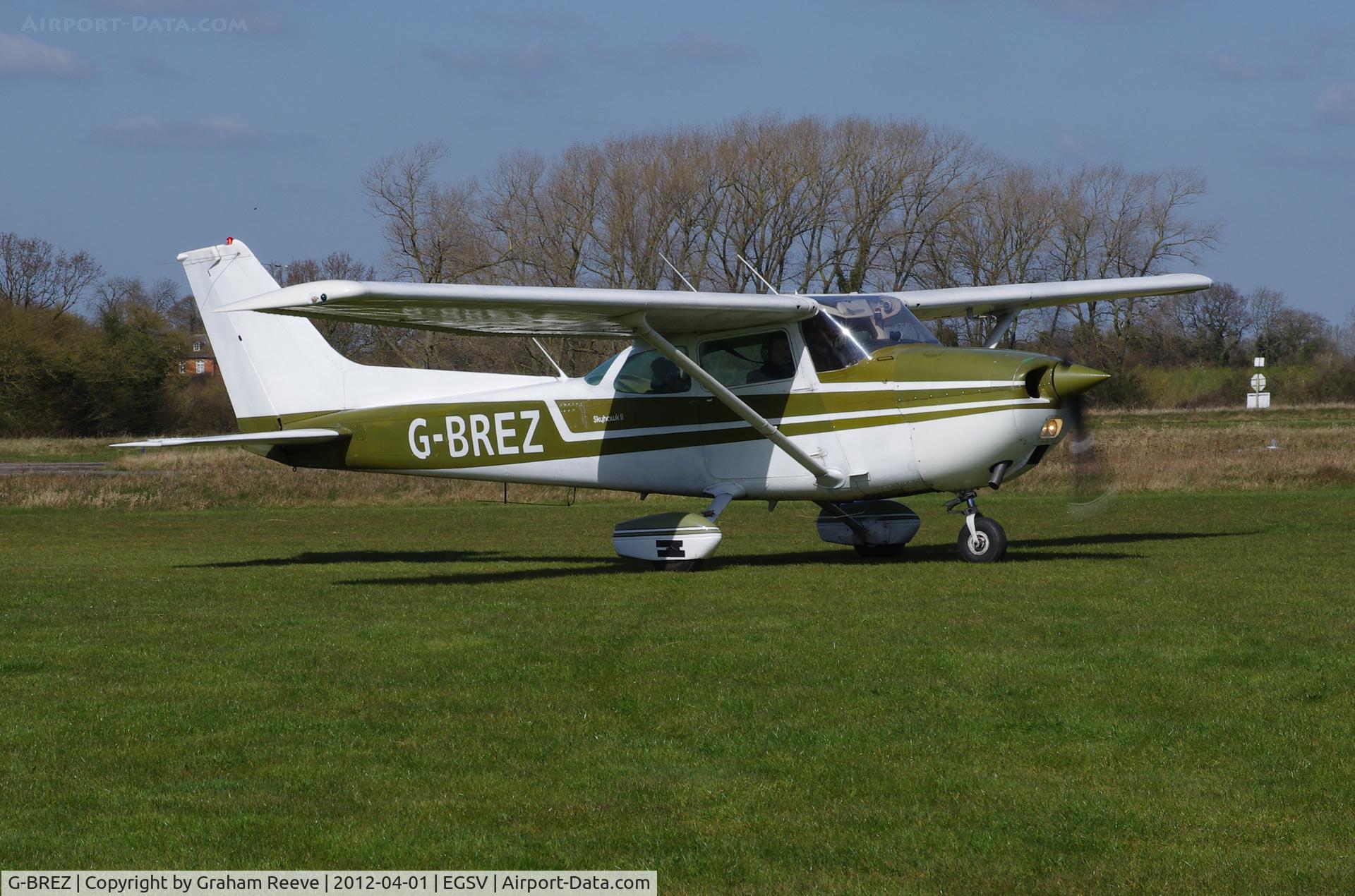 G-BREZ, 1976 Cessna 172M Skyhawk C/N 172-66742, Just landed.