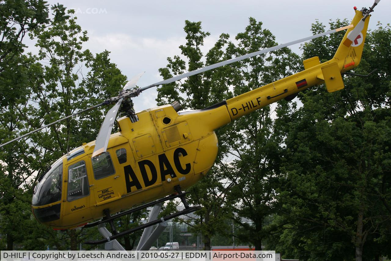 D-HILF, MBB Bo-105S C/N S-868, Displayed at MUC Airport