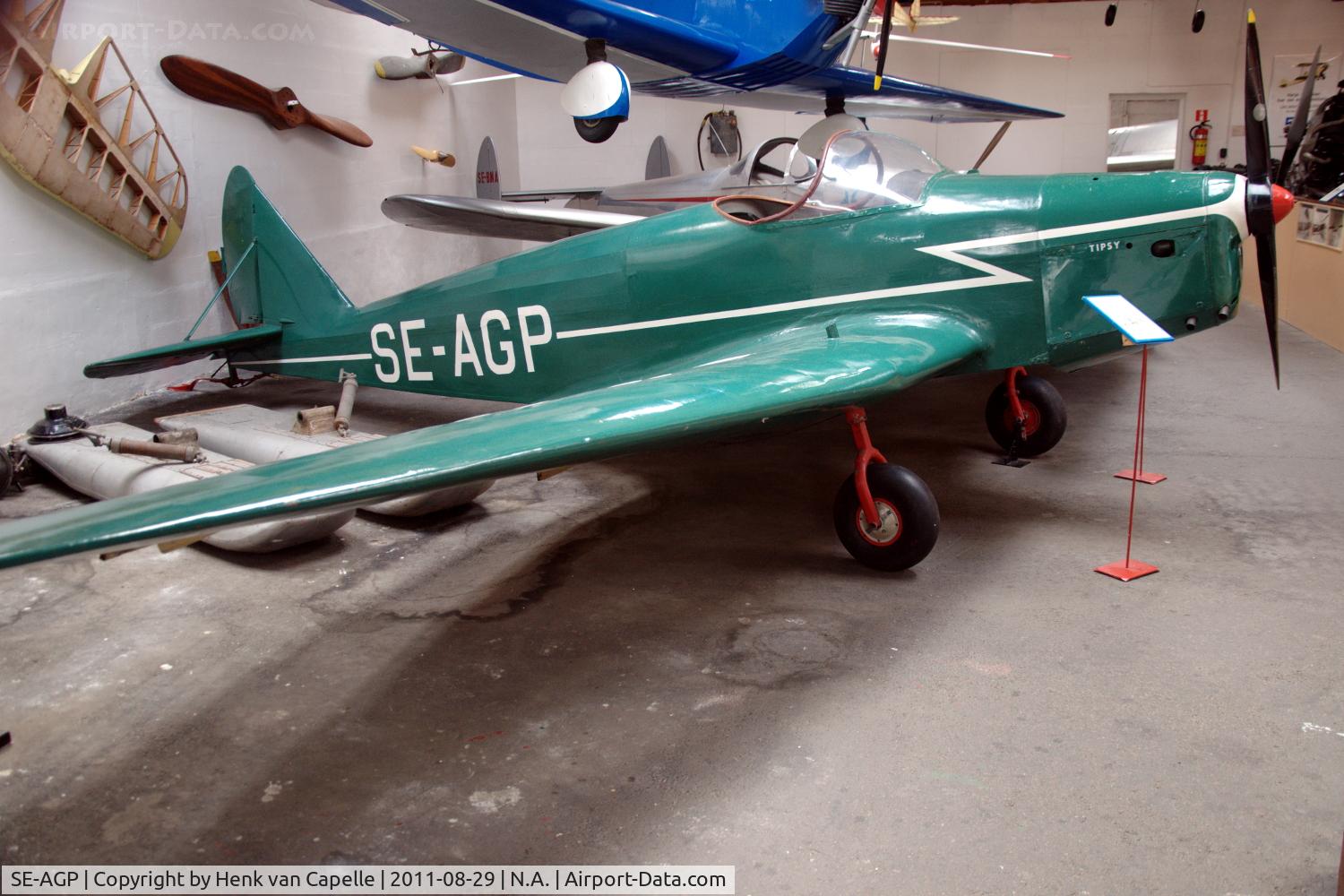 SE-AGP, Avions Fairey Tipsy B C/N 504, Tipsy B SE-AGP displayed in Svedinos Bil- och Flygmuseum in Ugglarp, Sweden.