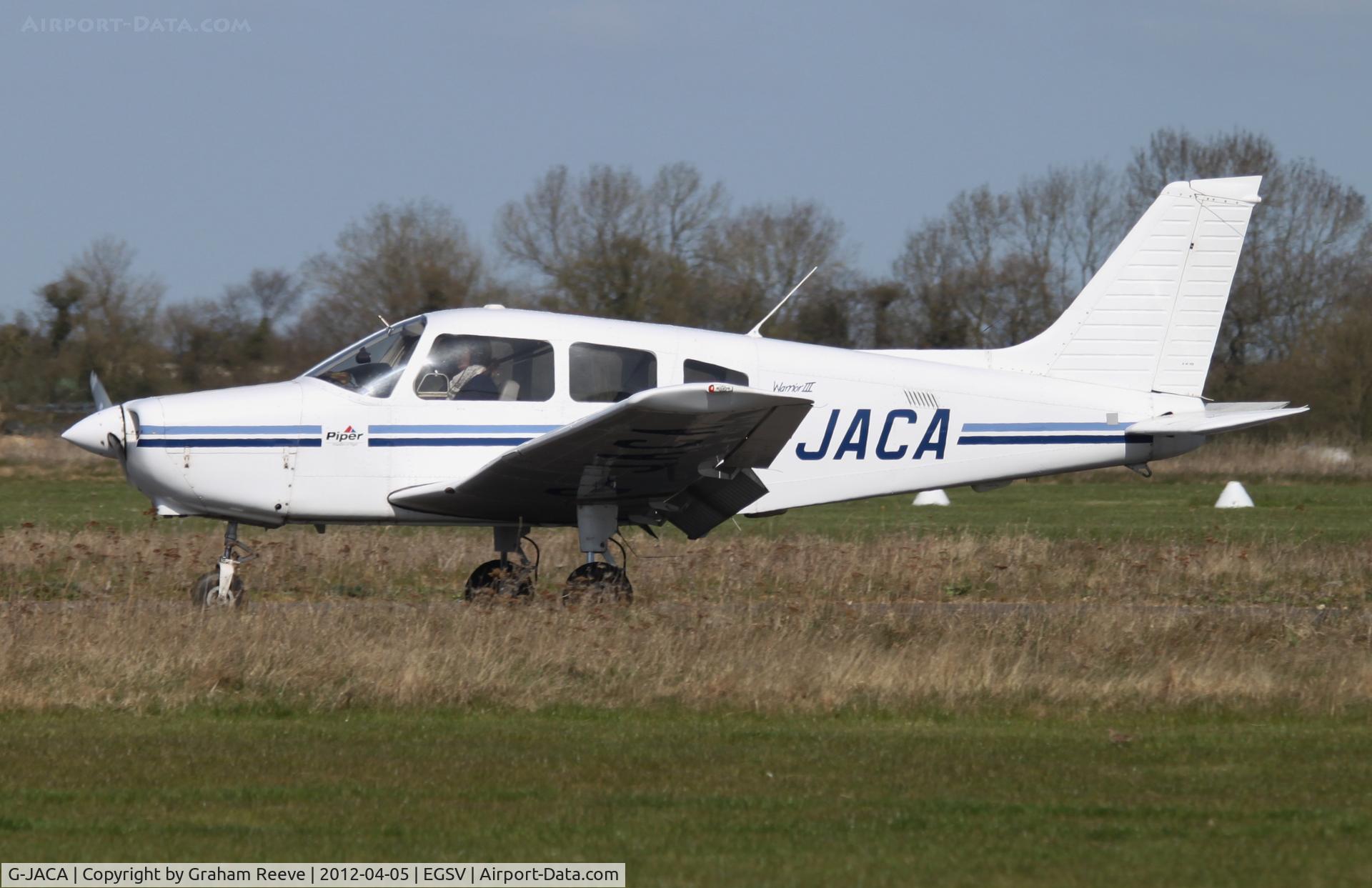 G-JACA, 2001 Piper PA-28-161 Warrior II C/N 28-42139, Just landed.