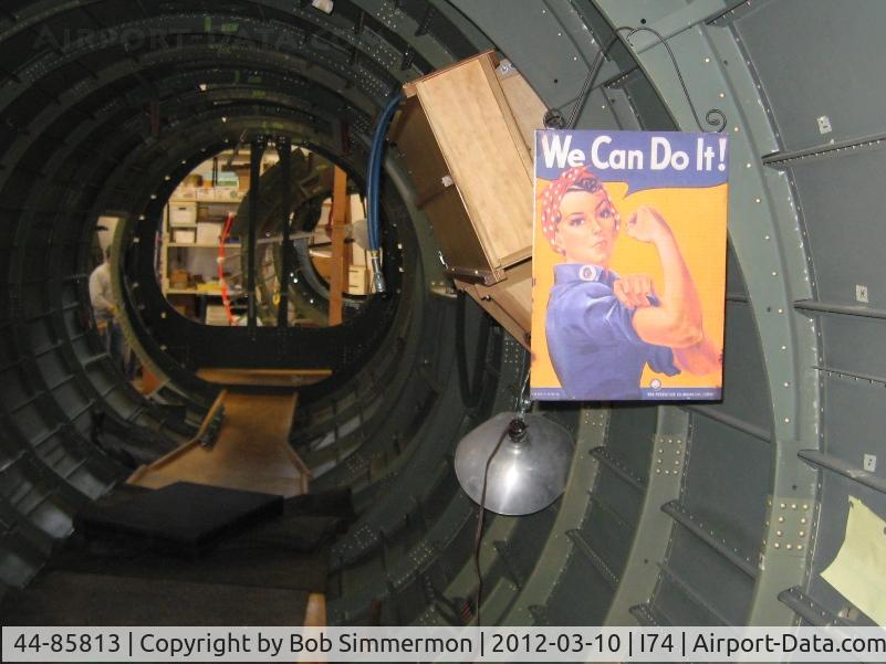 44-85813, 1944 Boeing B-17G Flying Fortress C/N 8722, Looking rearward in the mid-fuselage.