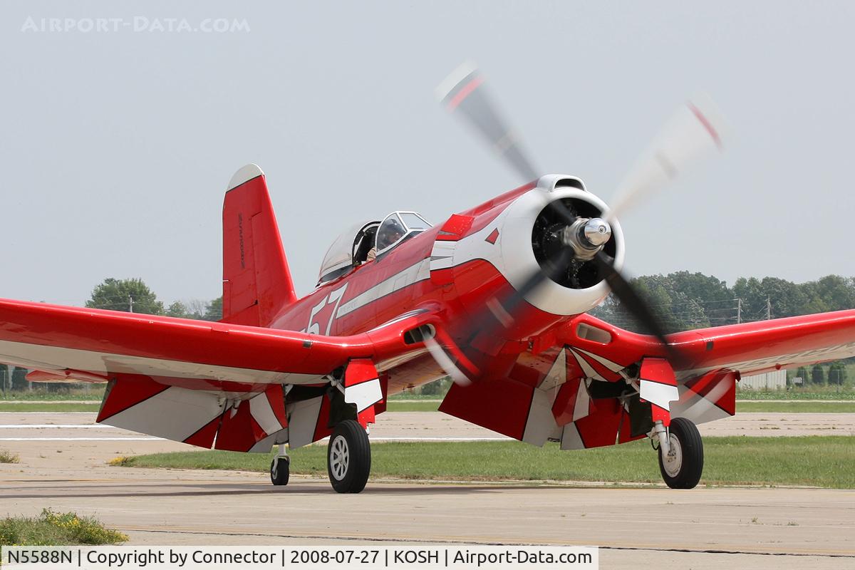 N5588N, 1945 Vought (Goodyear) F2G-1 Corsair C/N 6167, EAA Airventure 2008.