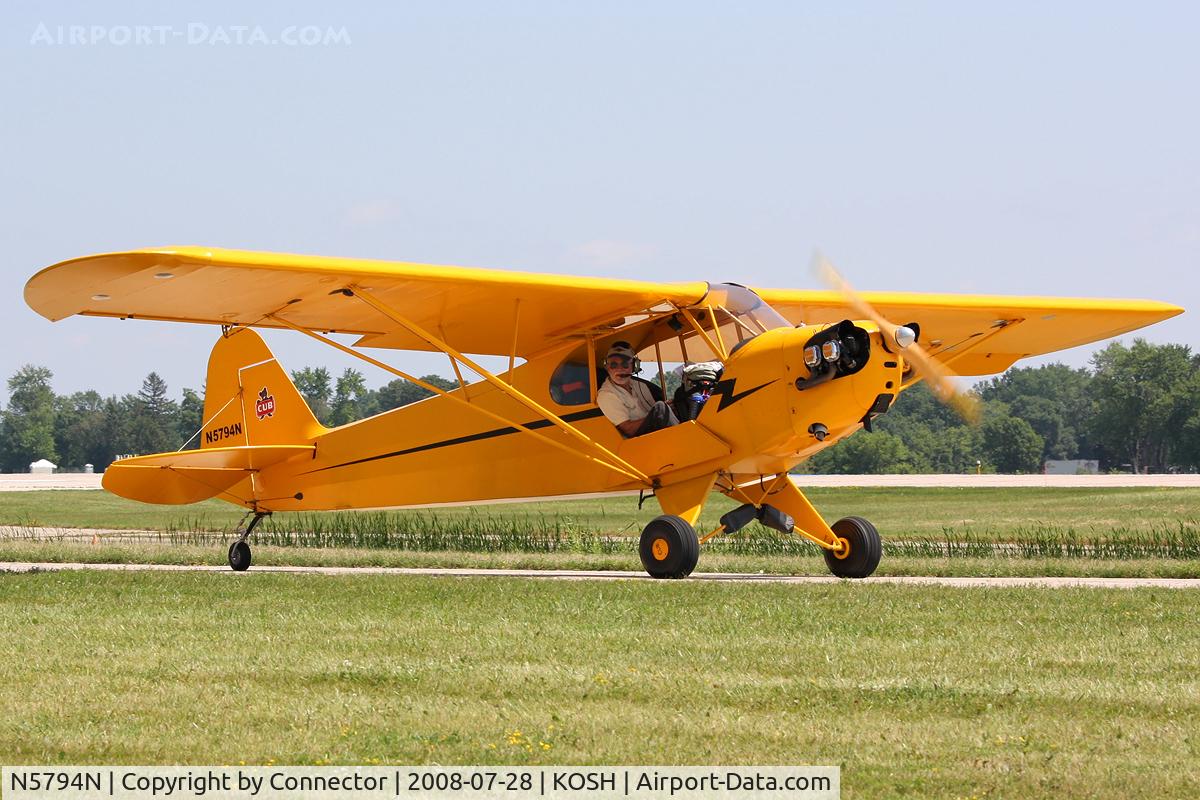 N5794N, 1945 Piper L-4J Grasshopper (J3C-65D) C/N 13243, EAA Airventure 2008.