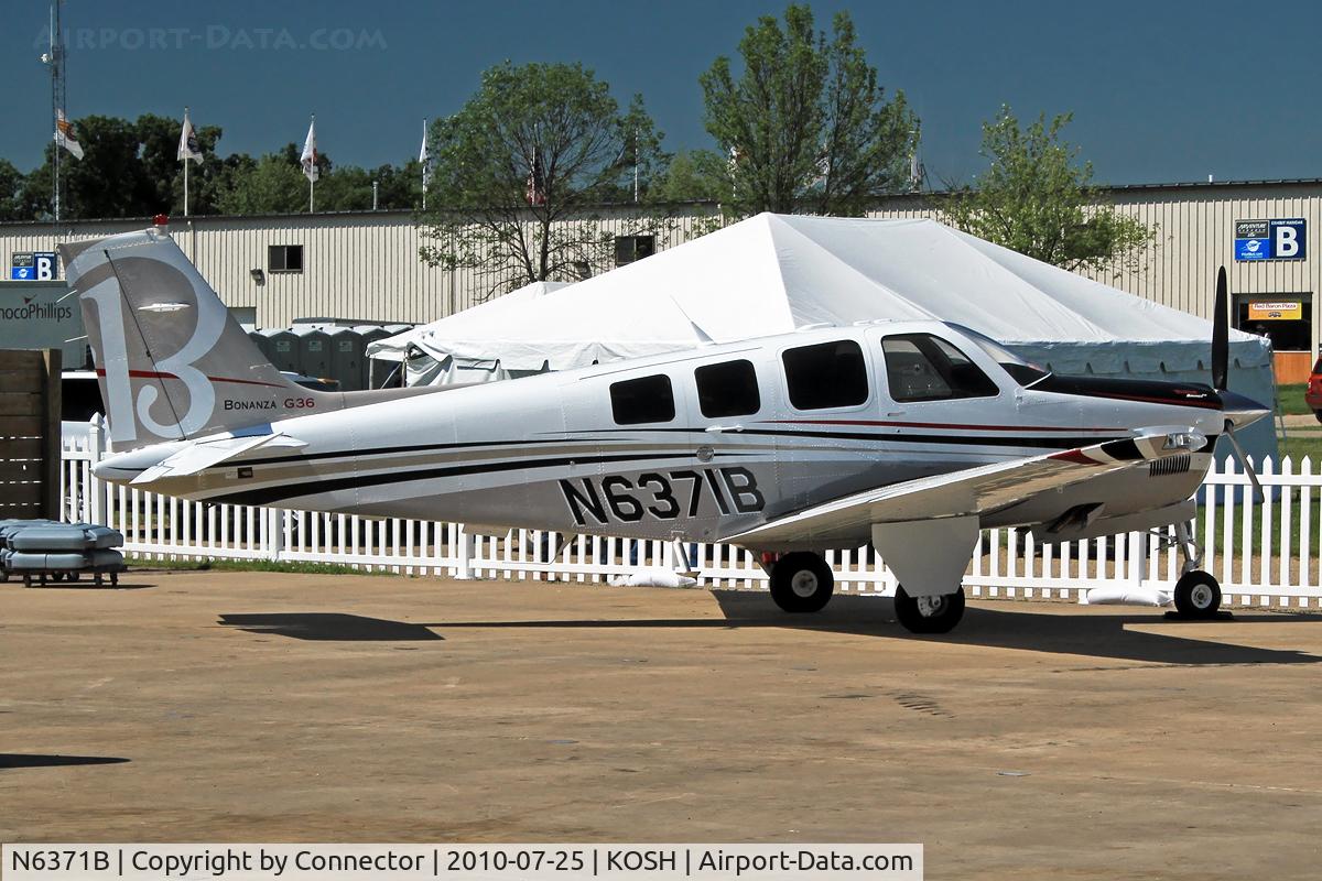 N6371B, Hawker Beechcraft Corp G36 Bonanza C/N E-3927, EAA Airventure 2010.