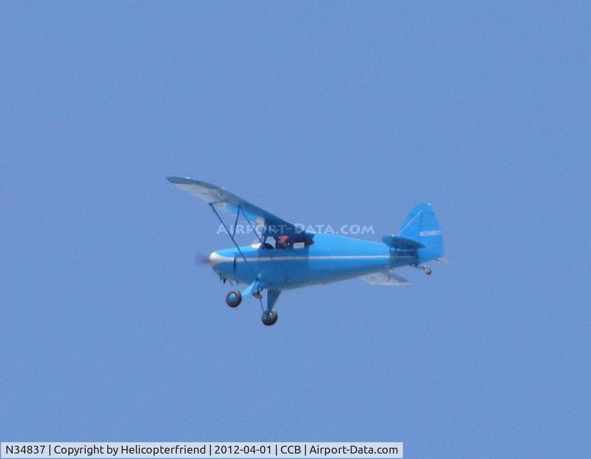 N34837, 1941 Porterfield 75C C/N 1657, After take off and flying left downwind, came back over the airport