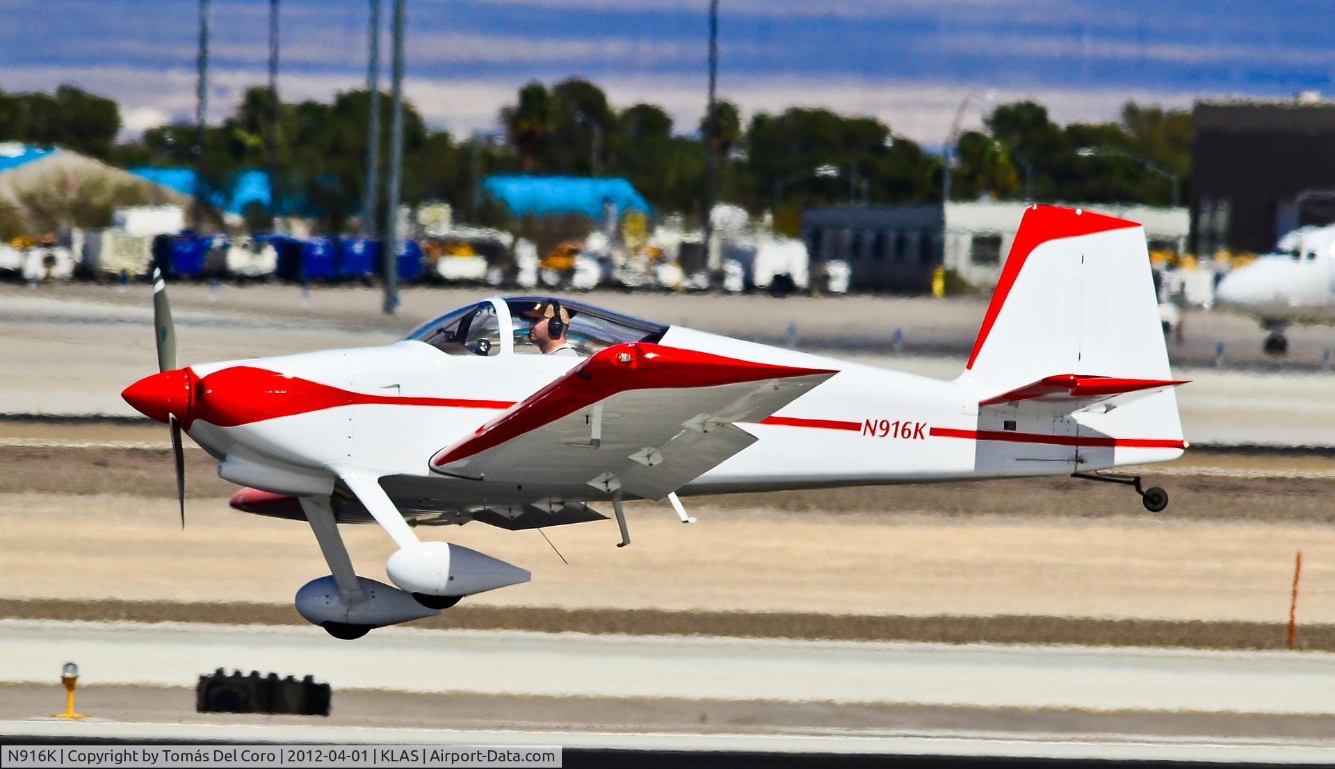 N916K, 2005 Van's RV-9A C/N 001, N916K 2005 Kurth Paul Cameron KURTH RV9A C/N 001

Las Vegas - McCarran International (LAS / KLAS)
USA - Nevada, April 01, 2012
Photo: Tomás Del Coro