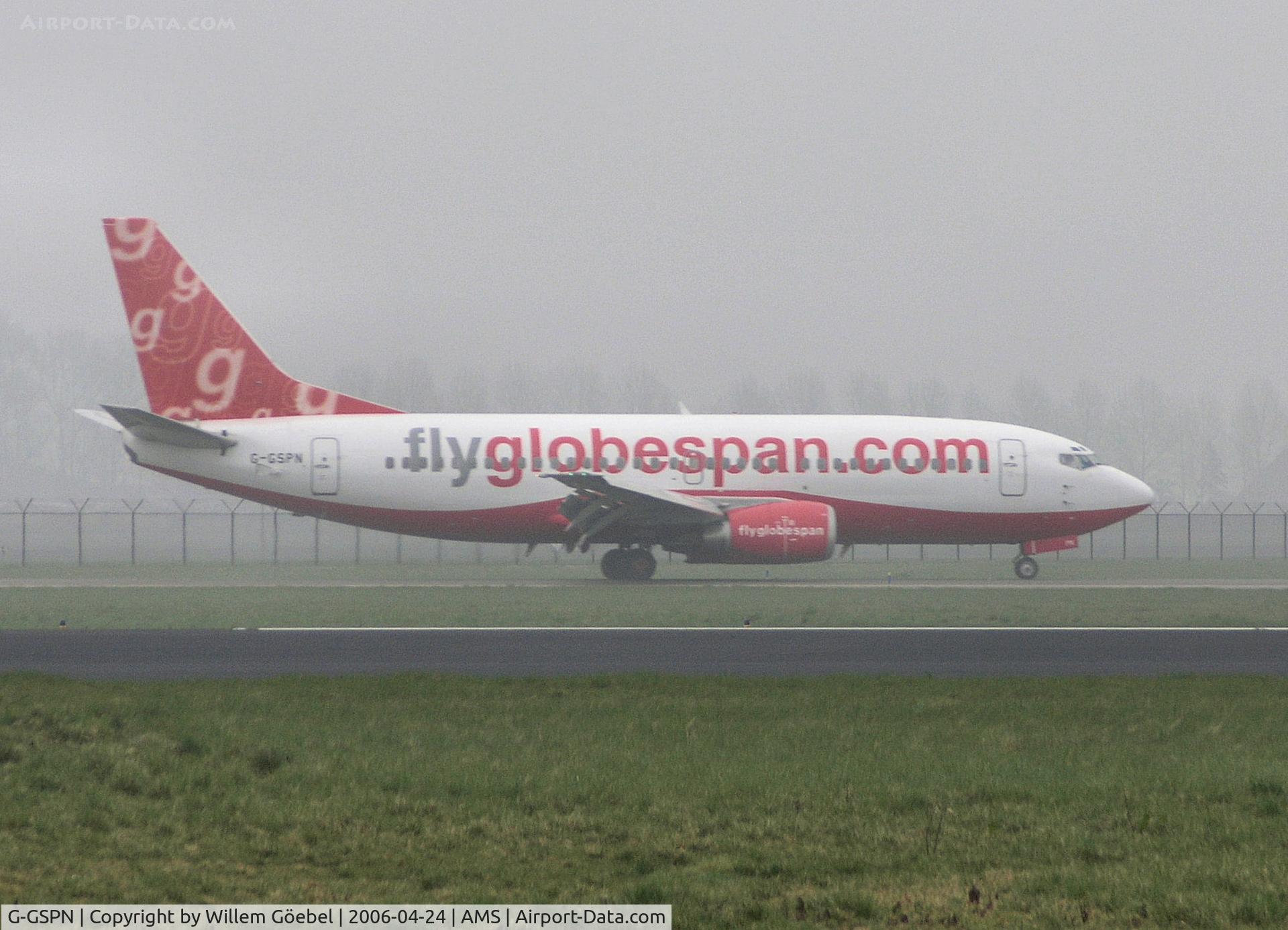 G-GSPN, 1999 Boeing 737-31S C/N 29267, Taxi to the gate of Schiphol Airport