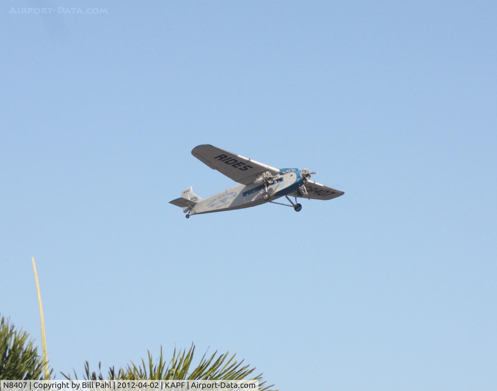 N8407, 1929 Ford 4-AT-E Tri-Motor C/N 69, Taking off from Naples Municipal