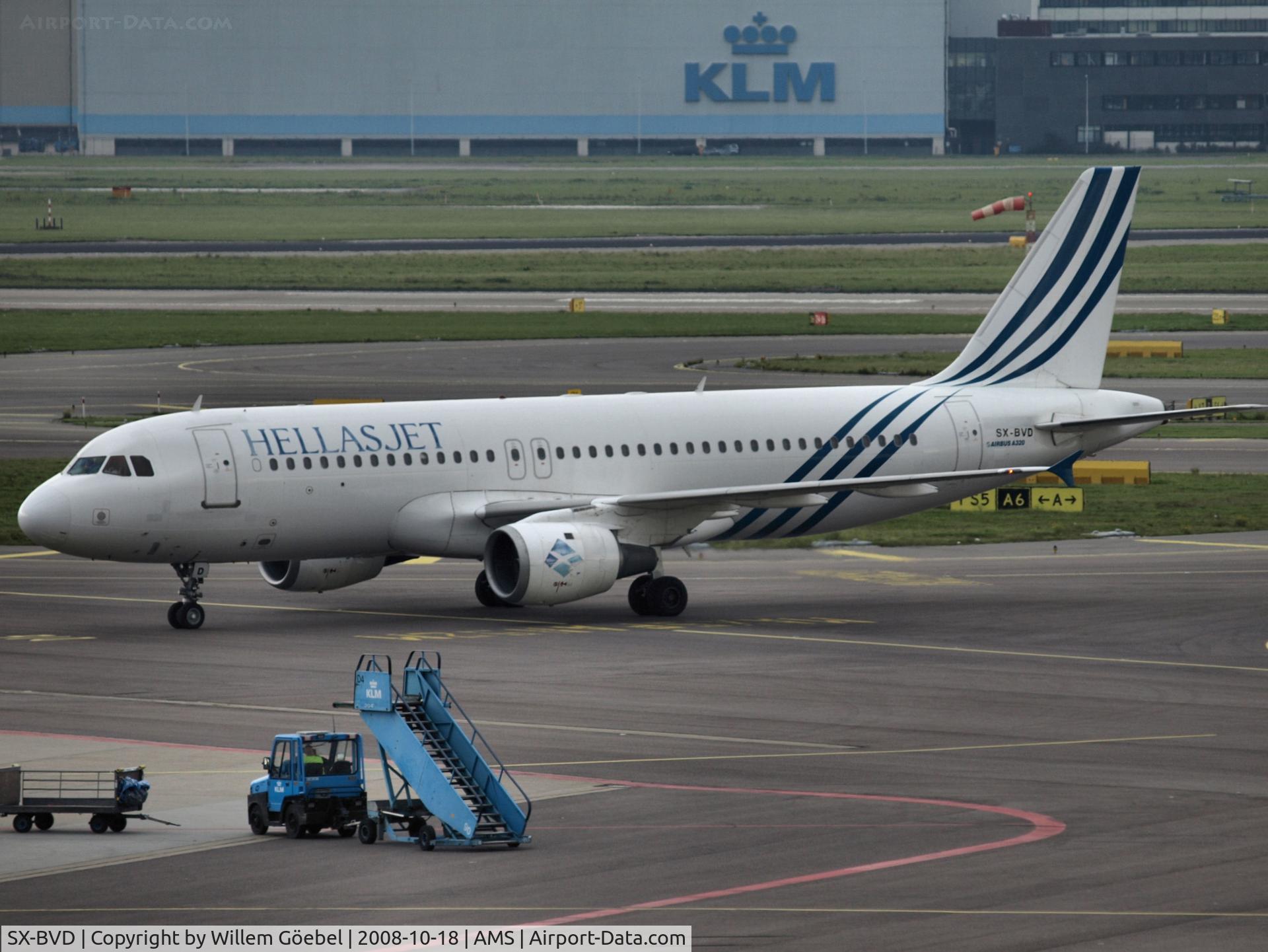 SX-BVD, 1990 Airbus A320-211 C/N 142, Taxi to the gate of Schiphol Airport