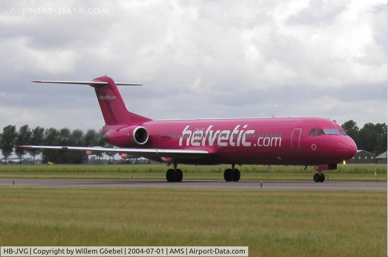 HB-JVG, 1993 Fokker 100 (F-28-0100) C/N 11478, Taxi to the gate of Schiphol Airport