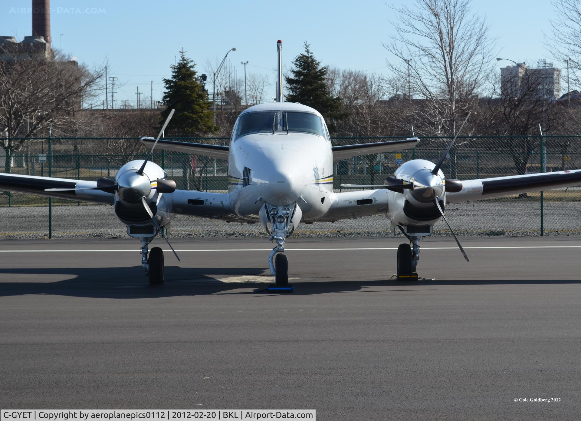 C-GYET, 1981 Beech C90 King Air C/N LJ-967, A nose view of C-GYET at KBKL.