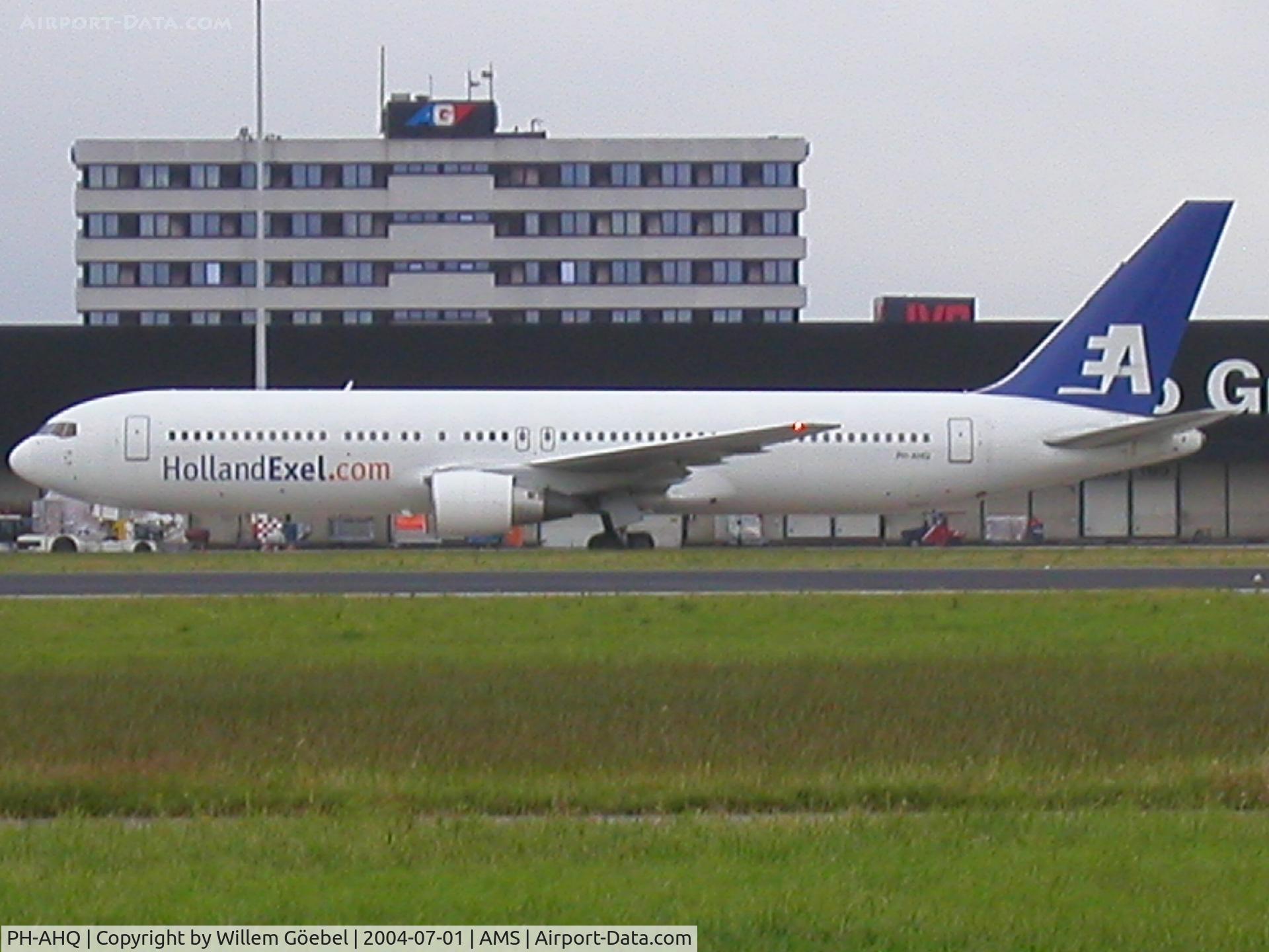 PH-AHQ, 1990 Boeing 767-383 C/N 24477, Taxi to the Cargo gate of Schiphol Airport.
Old picture of Holland Exel Aircraft 2004