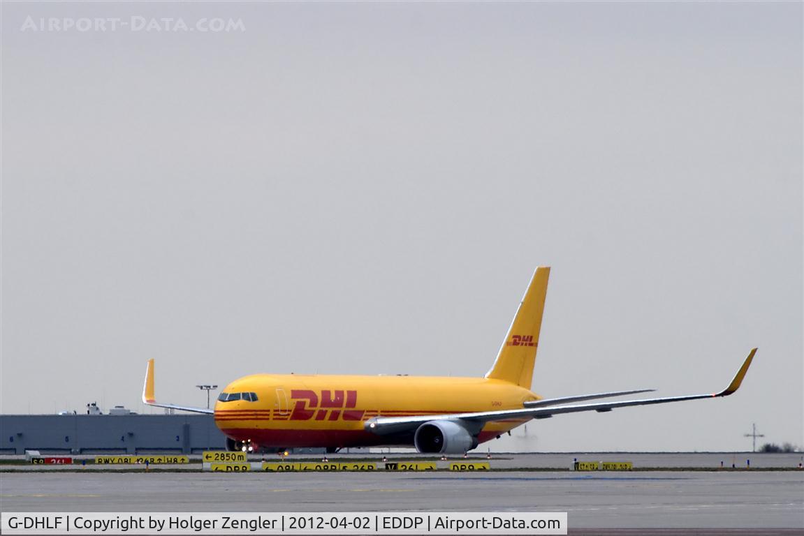 G-DHLF, 2009 Boeing 767-3JHF C/N 37806, Transfer from rwy 26R via taxiway A6....