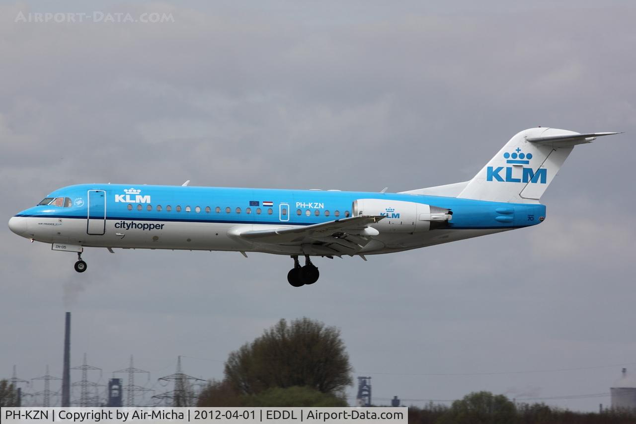 PH-KZN, 1995 Fokker 70 (F-28-0070) C/N 11553, KLM Cityhopper, Fokker F70, CN: 11553