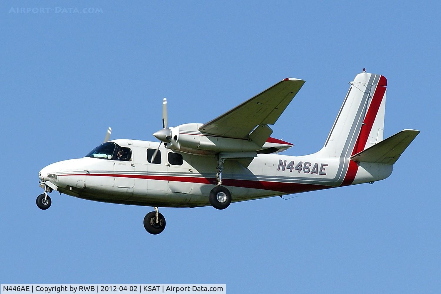 N446AE, 1966 Aero Commander 500-B C/N 1613-211, On approach 12R