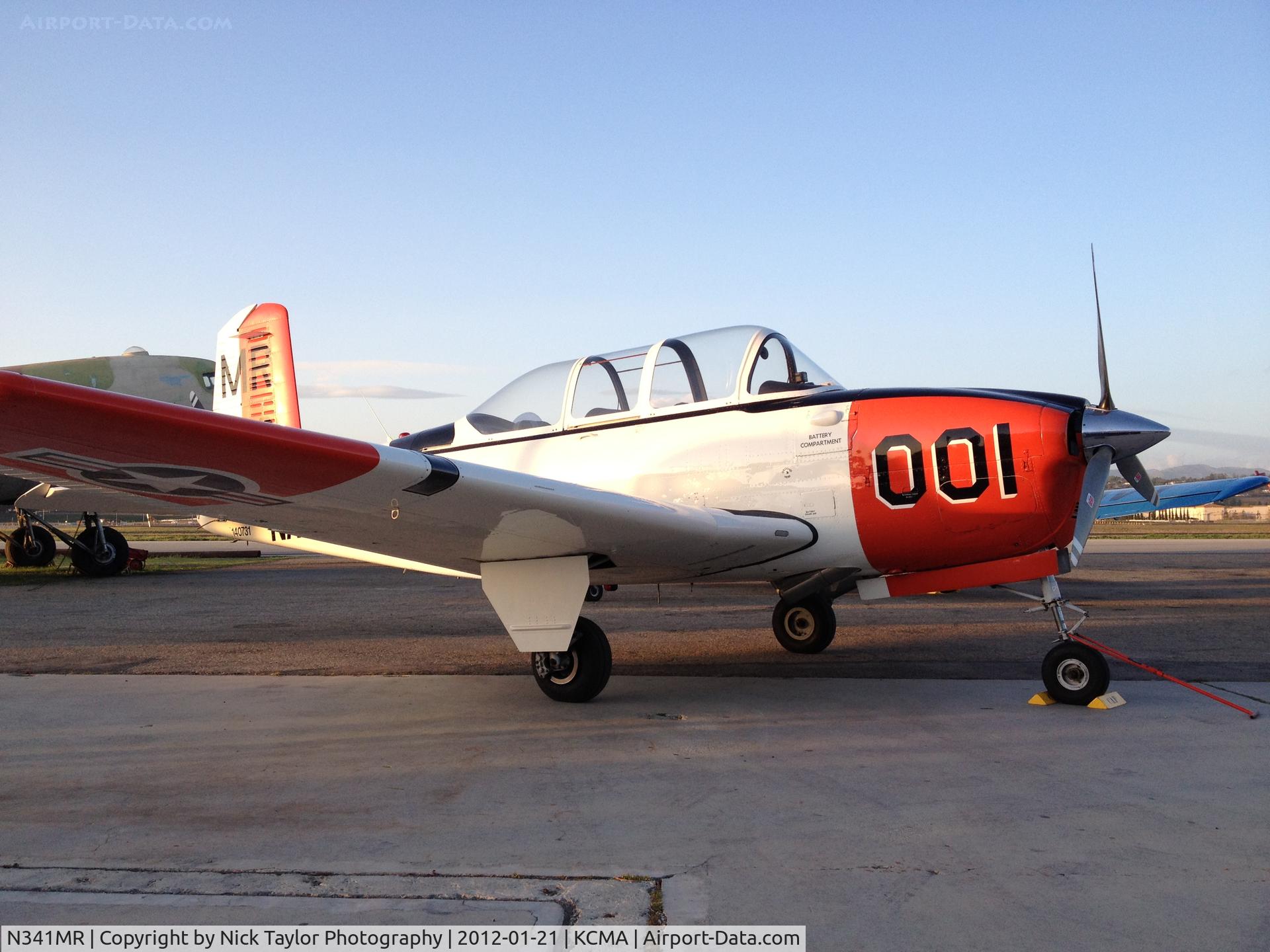 N341MR, 1955 Beech D-45 (T-34B) Mentor C/N BG-65, Parked at the CAF