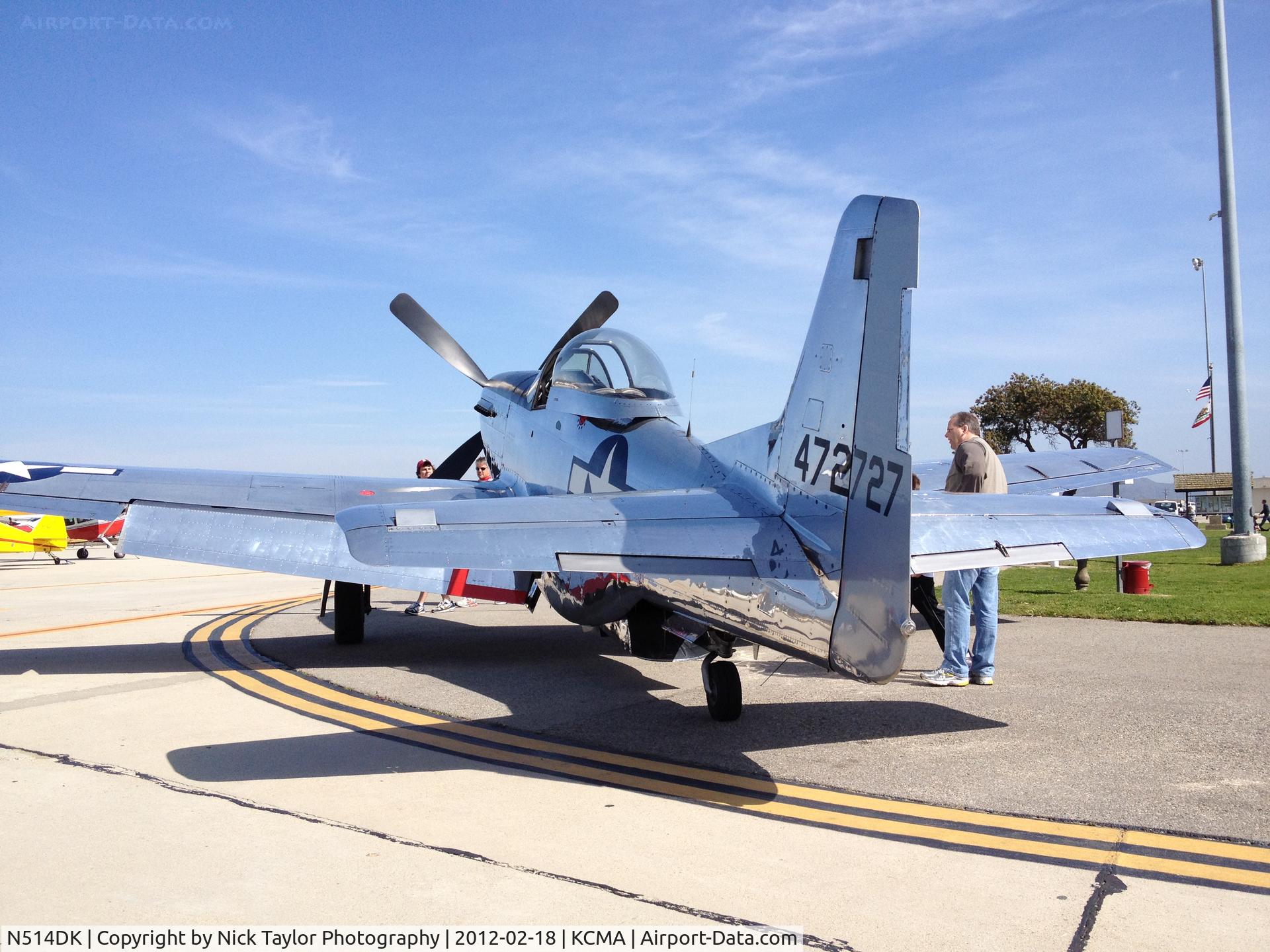 N514DK, 1945 North American P-51D Mustang C/N 45-11558, Parked near the restaurant