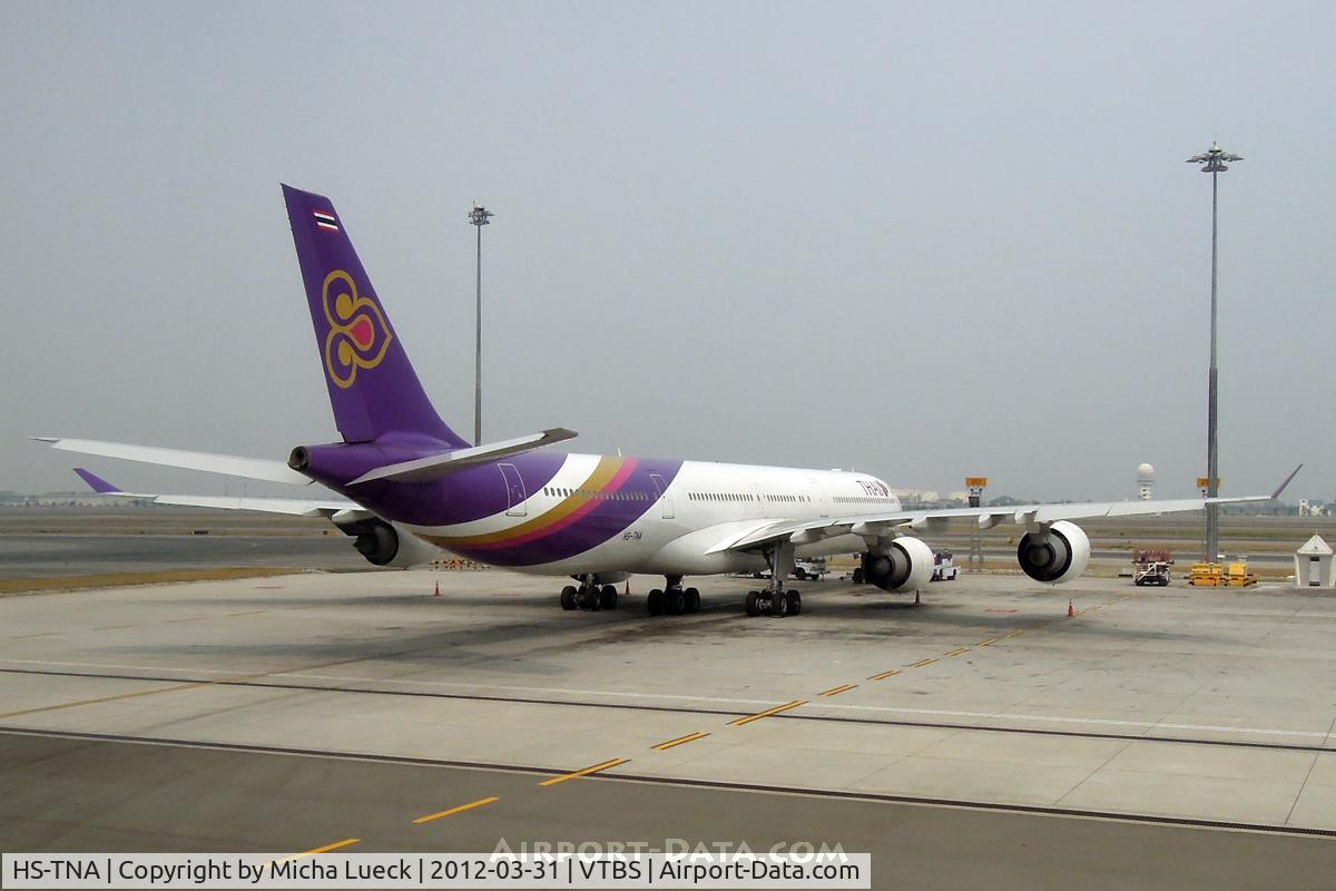 HS-TNA, 2005 Airbus A340-642 C/N 677, At Bangkok