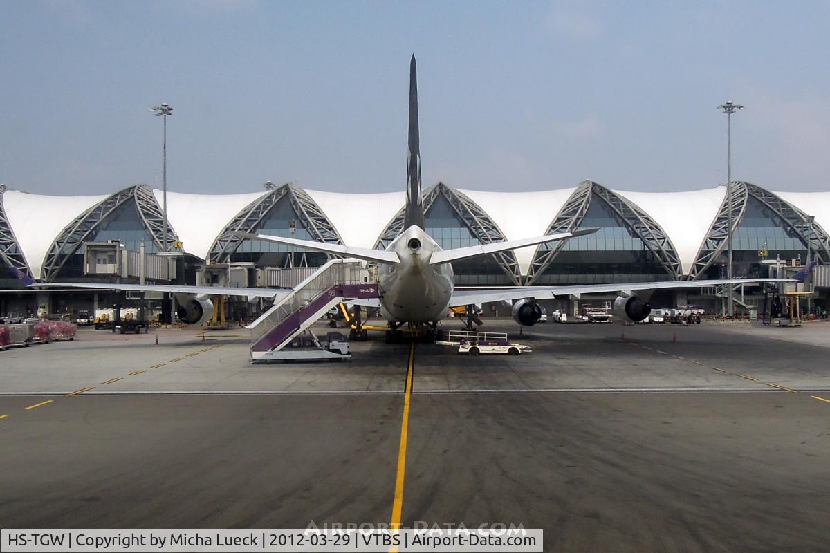 HS-TGW, 1997 Boeing 747-4D7 C/N 27724, At Bangkok