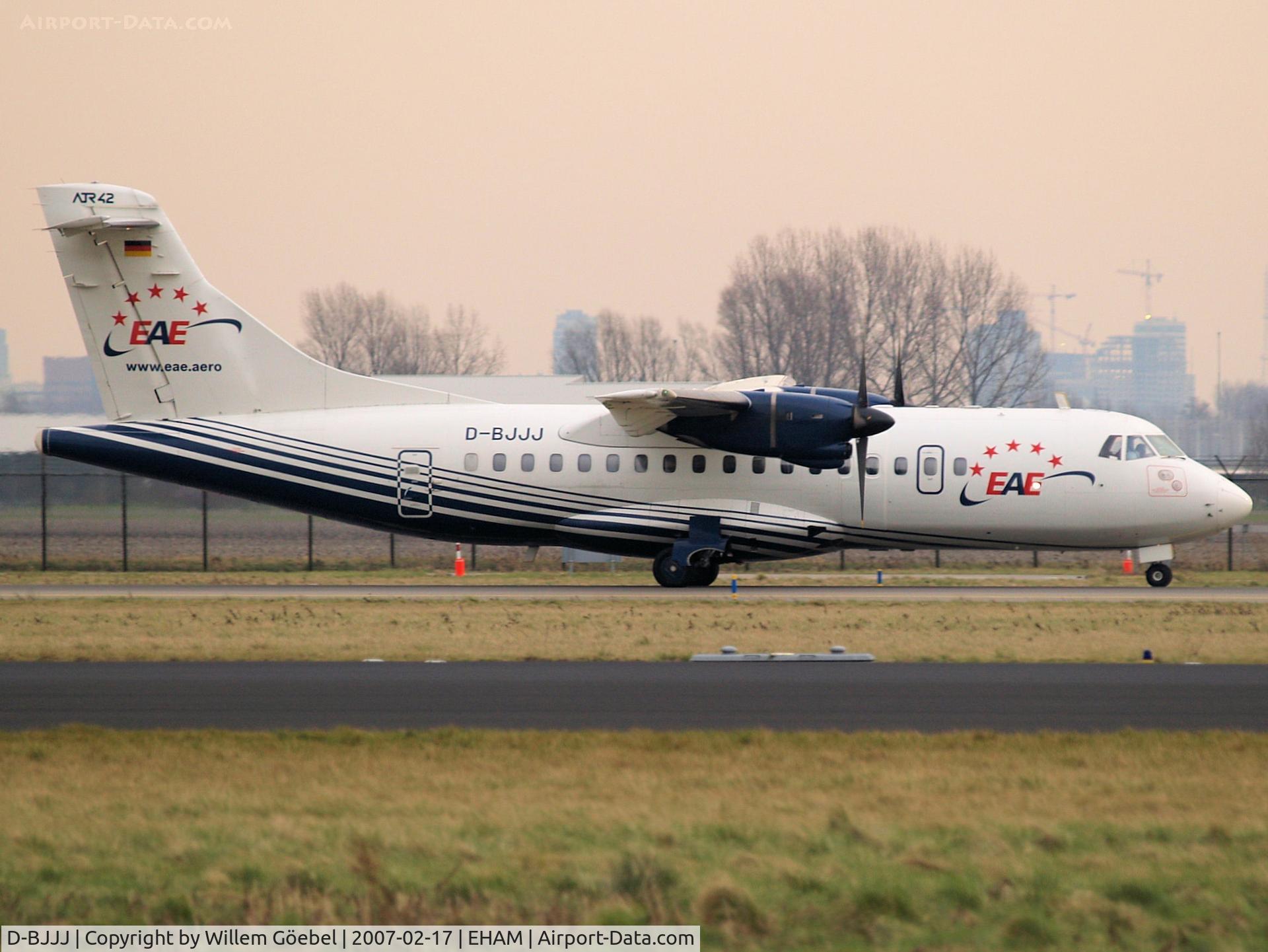 D-BJJJ, 1991 ATR 42-300 C/N 278, Taxi to the gate of Schiphol Airport