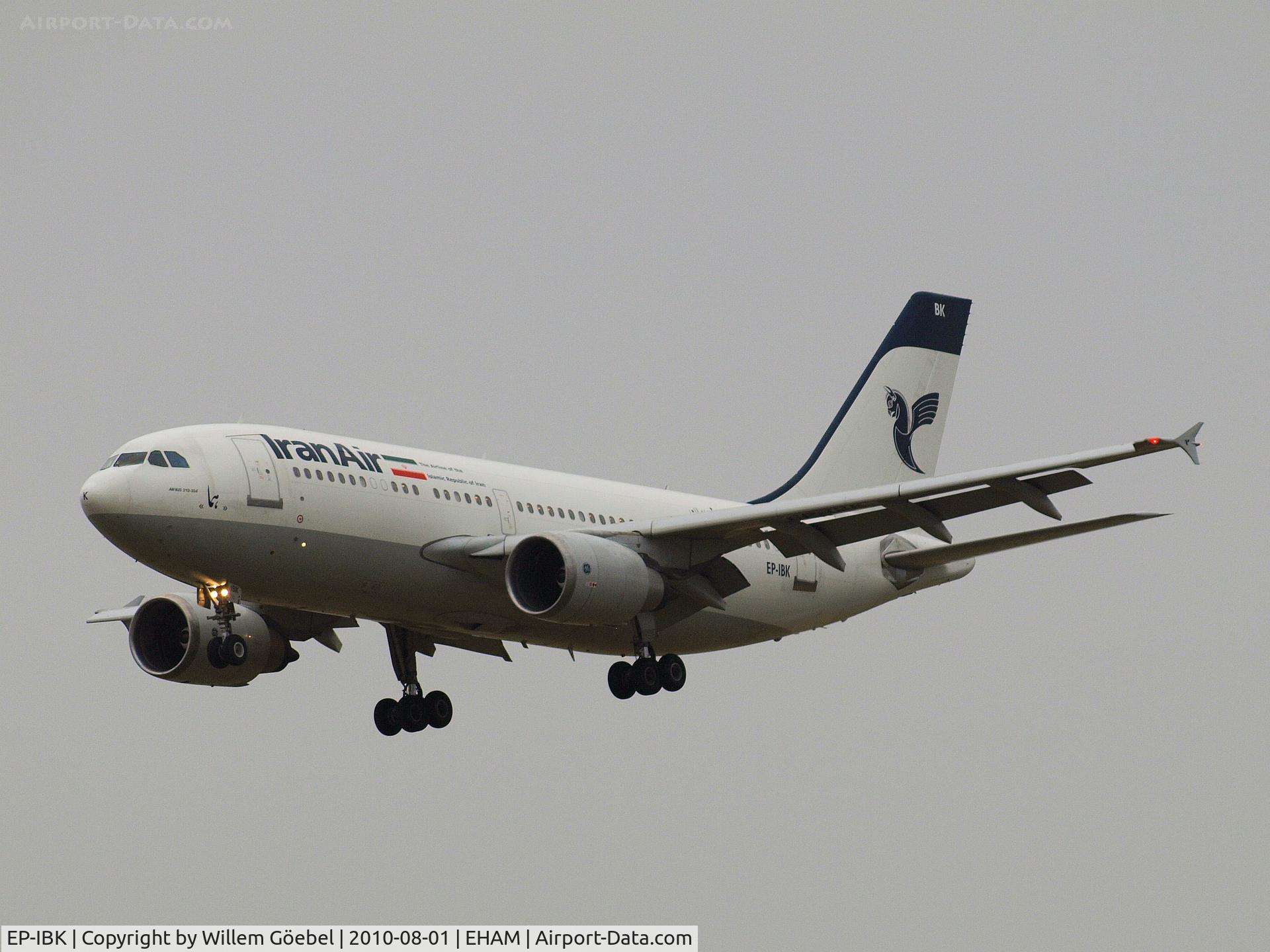 EP-IBK, 1993 Airbus A310-304 C/N 671, Landing on runway C18 of Schiphol Airport