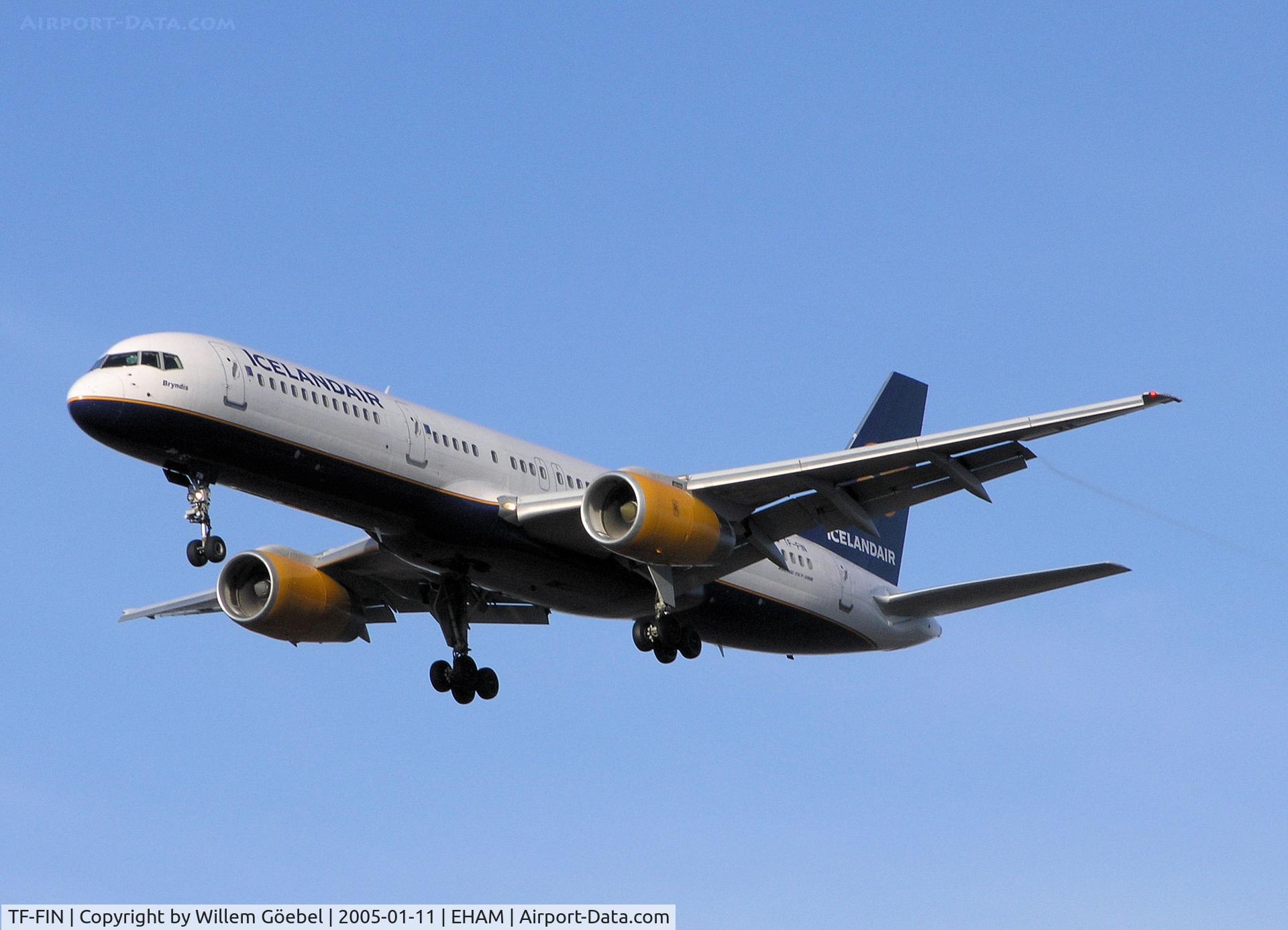 TF-FIN, 1997 Boeing 757-208 C/N 28989, Landing on runway C18 of Schiphol Airport