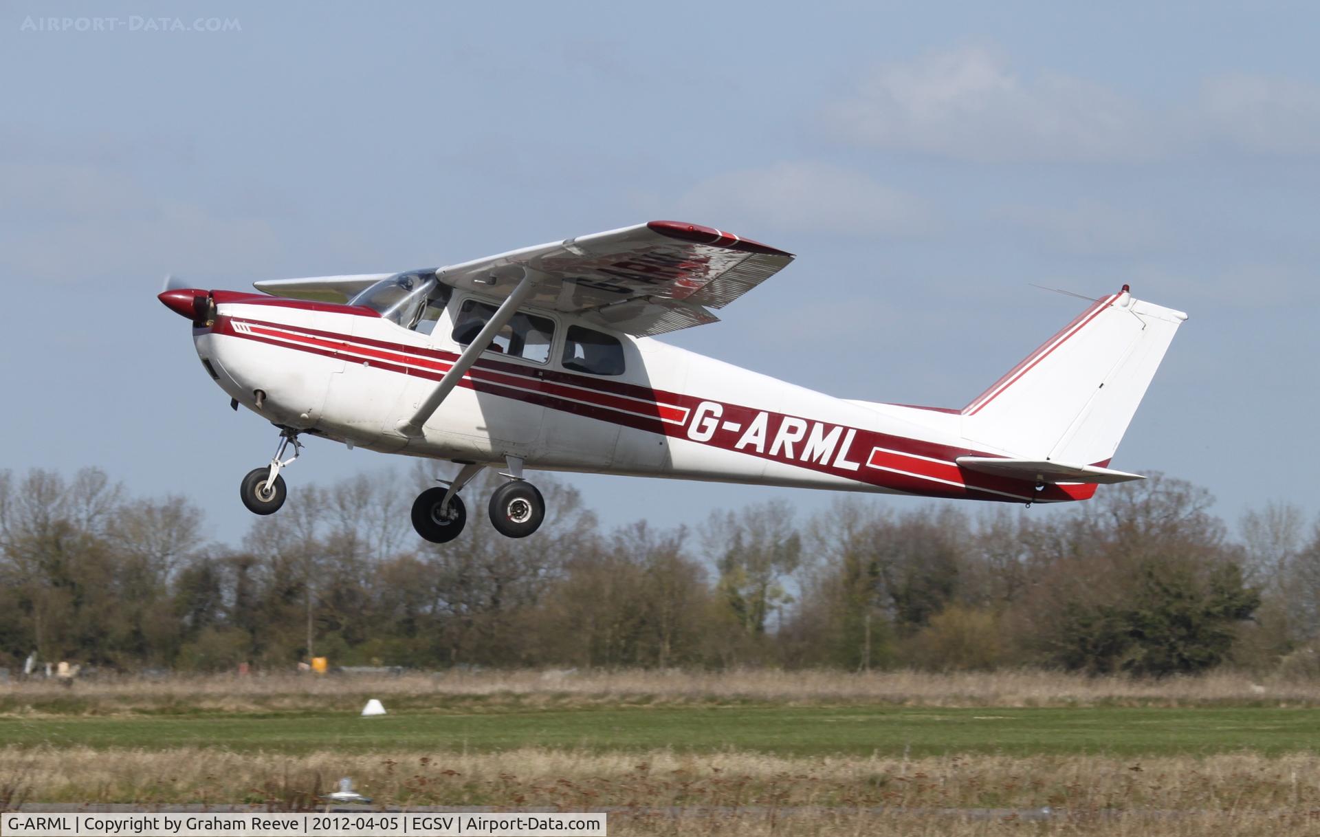 G-ARML, 1961 Cessna 175B Skylark Skylark C/N 175-56995, Departing from Old Buckenham.