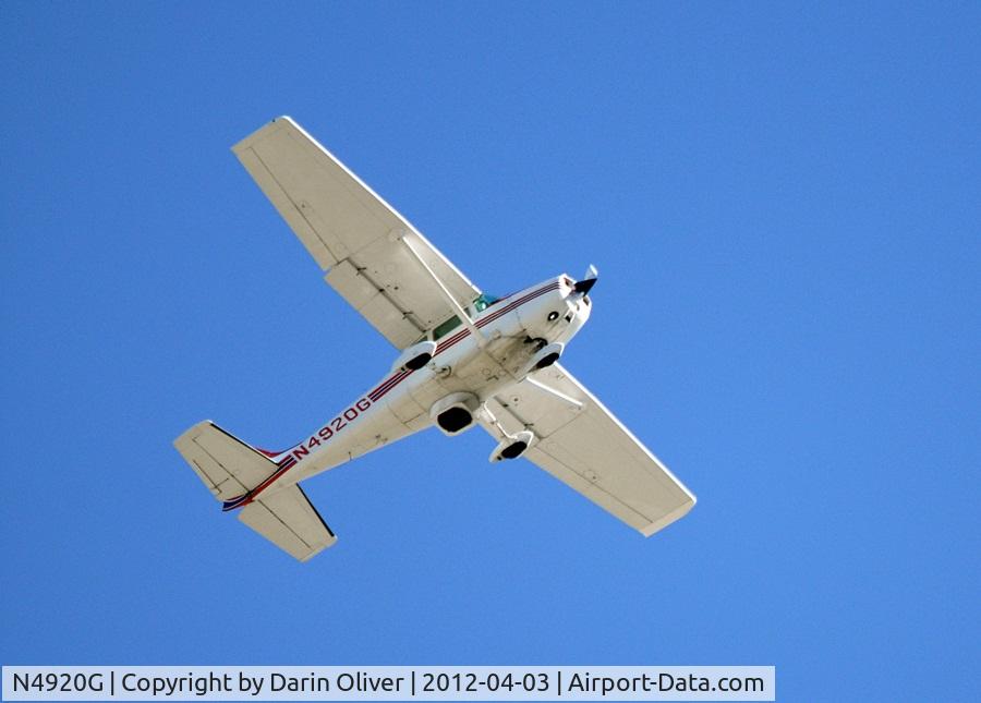 N4920G, 1979 Cessna 172N C/N 17273467, I took this photo on 04/03/2012 around 300 p.m today flying over my neighborhood