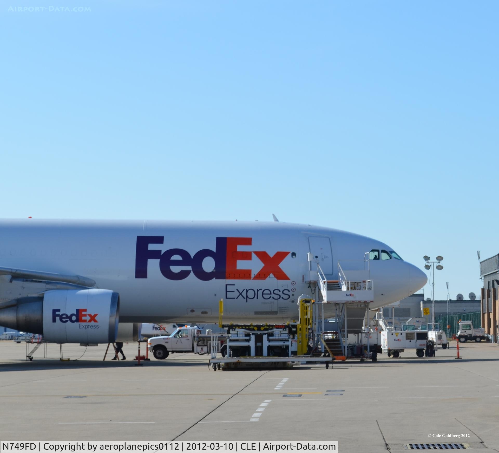 N749FD, 1989 Airbus A300B4-622R C/N 536, N749FD parked at the Fedex Facility at KCLE.