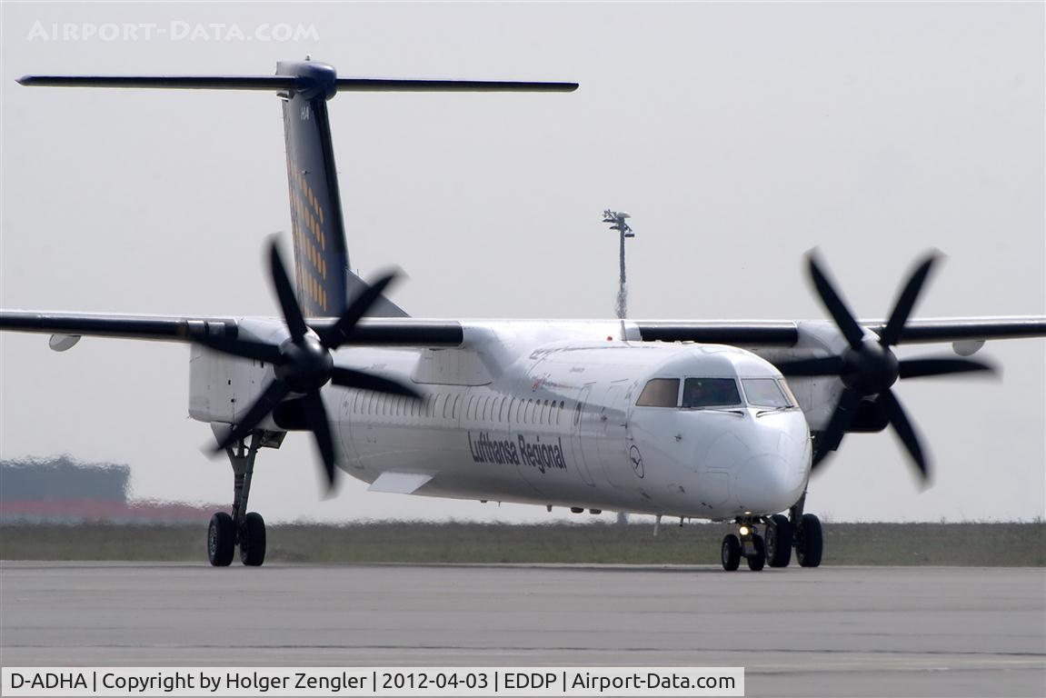 D-ADHA, 2000 De Havilland Canada DHC-8-402Q Dash 8 C/N 4028, Arrival from MUC.....