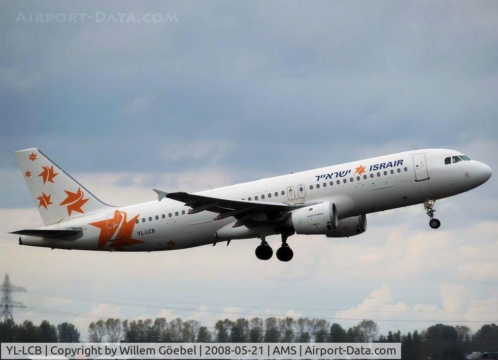 YL-LCB, 1992 Airbus A320-211 C/N 384, Take off from runway L36 of Schiphol Airport