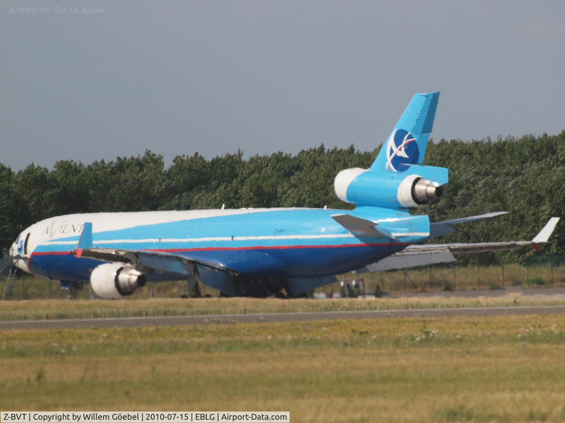 Z-BVT, 1992 McDonnell Douglas MD-11F C/N 48410, Parking on the Cargo gate of Liege Airport