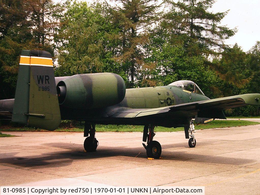 81-0985, 1981 Fairchild Republic A-10A Thunderbolt II C/N A10-0680, Photograph by Edwin van Opstal with permission. Scanned from a color slide.