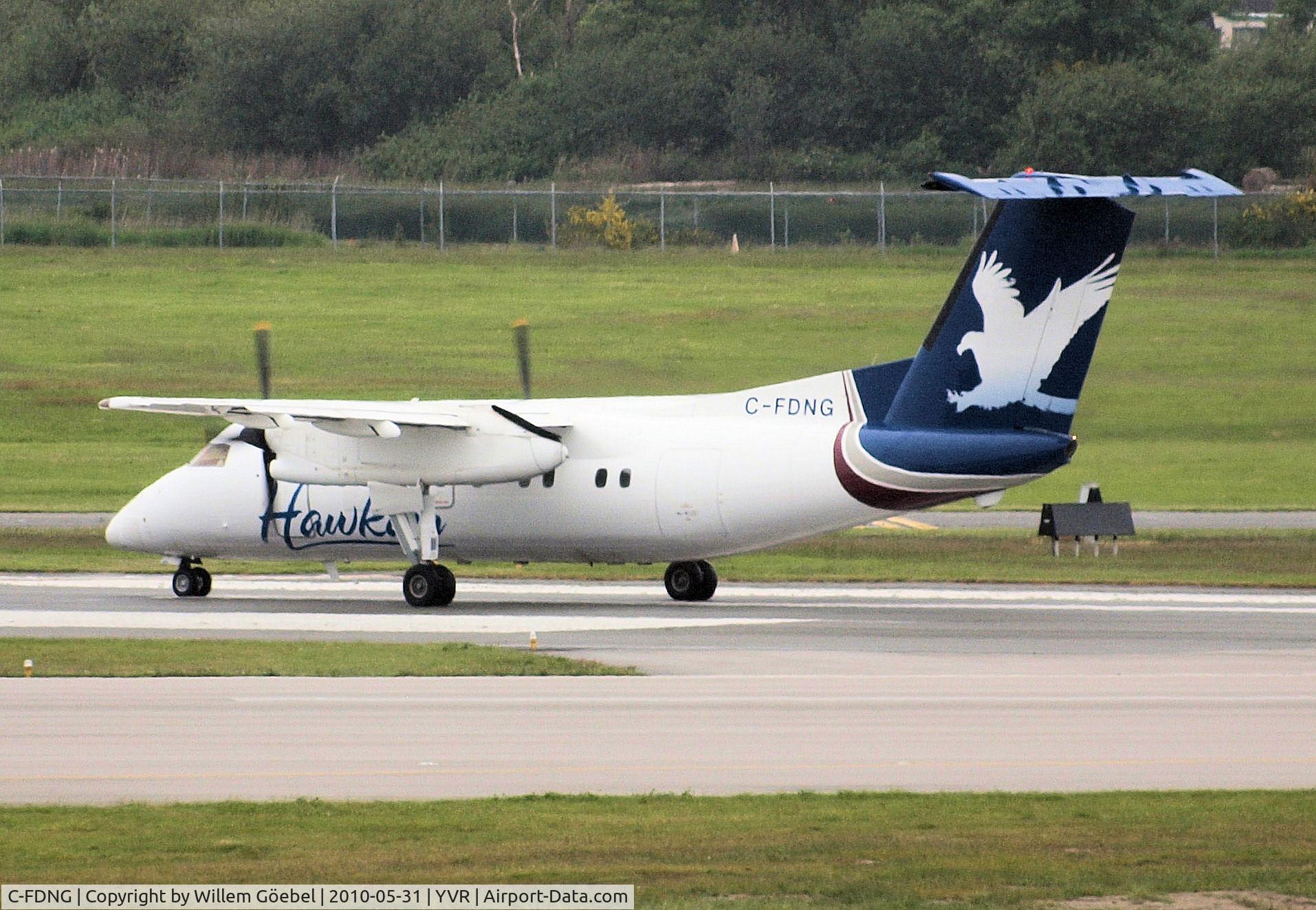C-FDNG, 1989 De Havilland Canada DHC-8-102 Dash 8 C/N 166, Taxi to the runway from Vancouver Airport