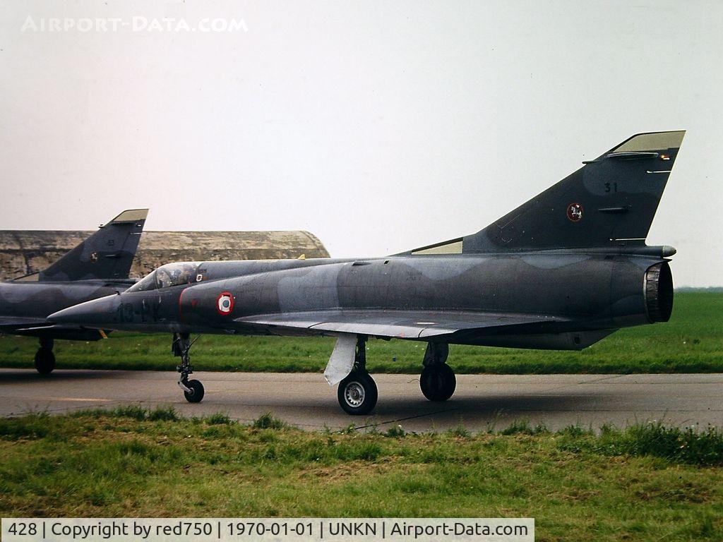 428, Dassault Mirage IIIE C/N 428, Photograph by Edwin van Opstal with permission. Scanned from a color slide. This aircraft crashed 21-09-1966 - cause unknown.
