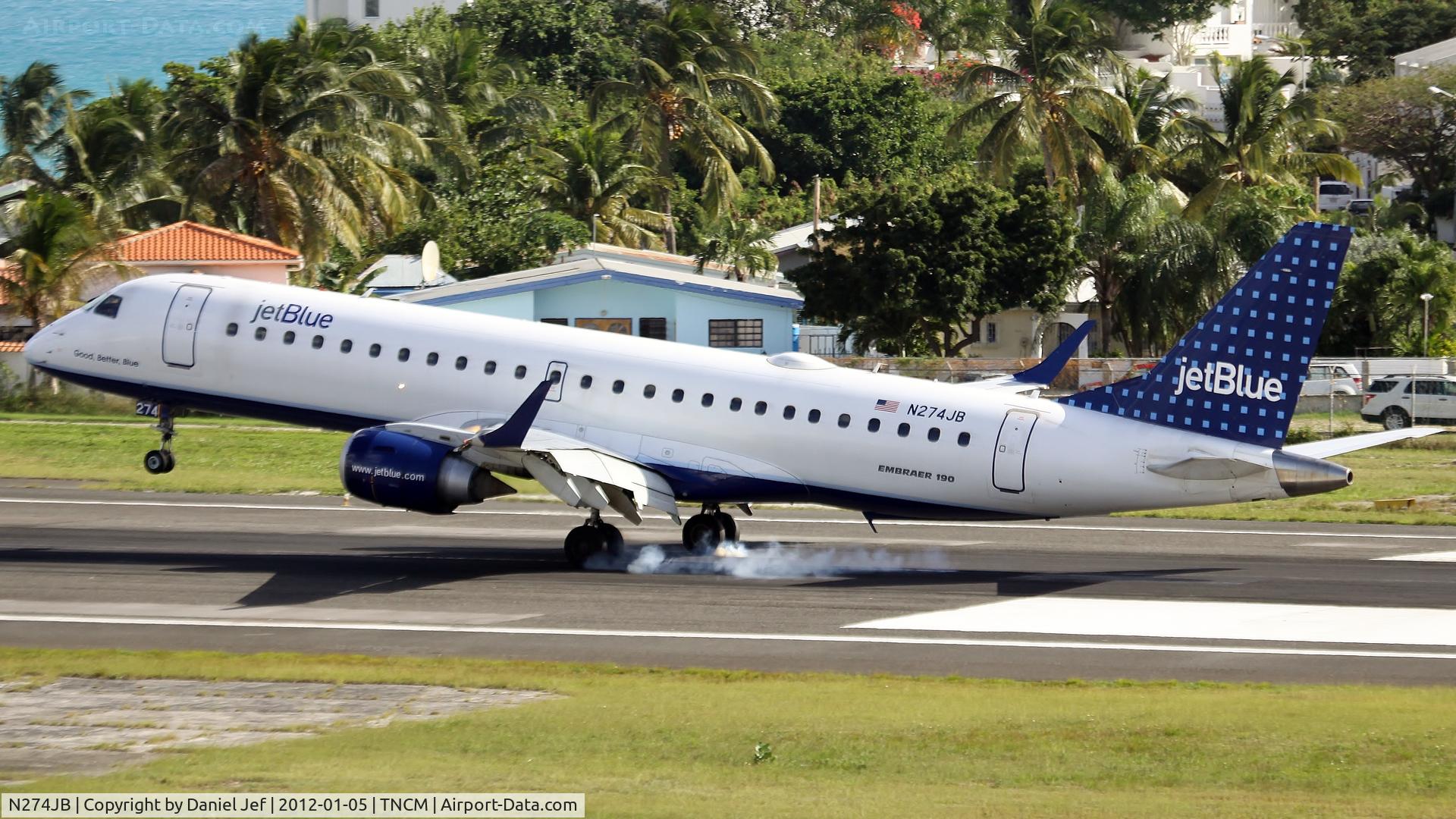 N274JB, 2007 Embraer ERJ-190-100 IGW 190AR C/N 19000082, N274JB