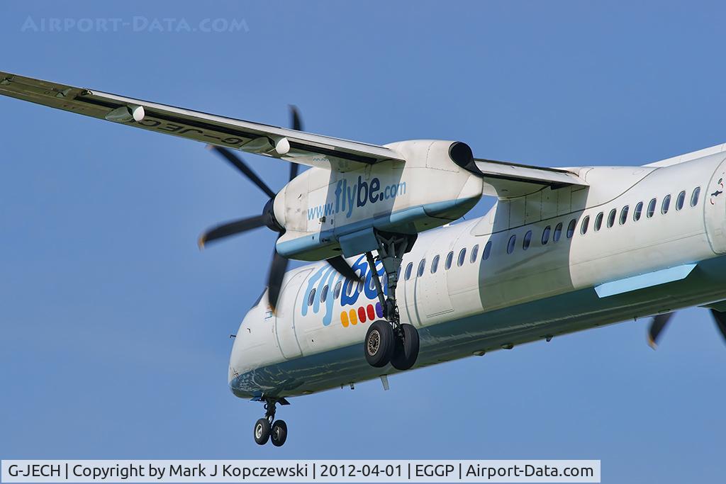 G-JECH, 2005 De Havilland Canada DHC-8-402Q Dash 8 C/N 4103, On approach to runway 27.