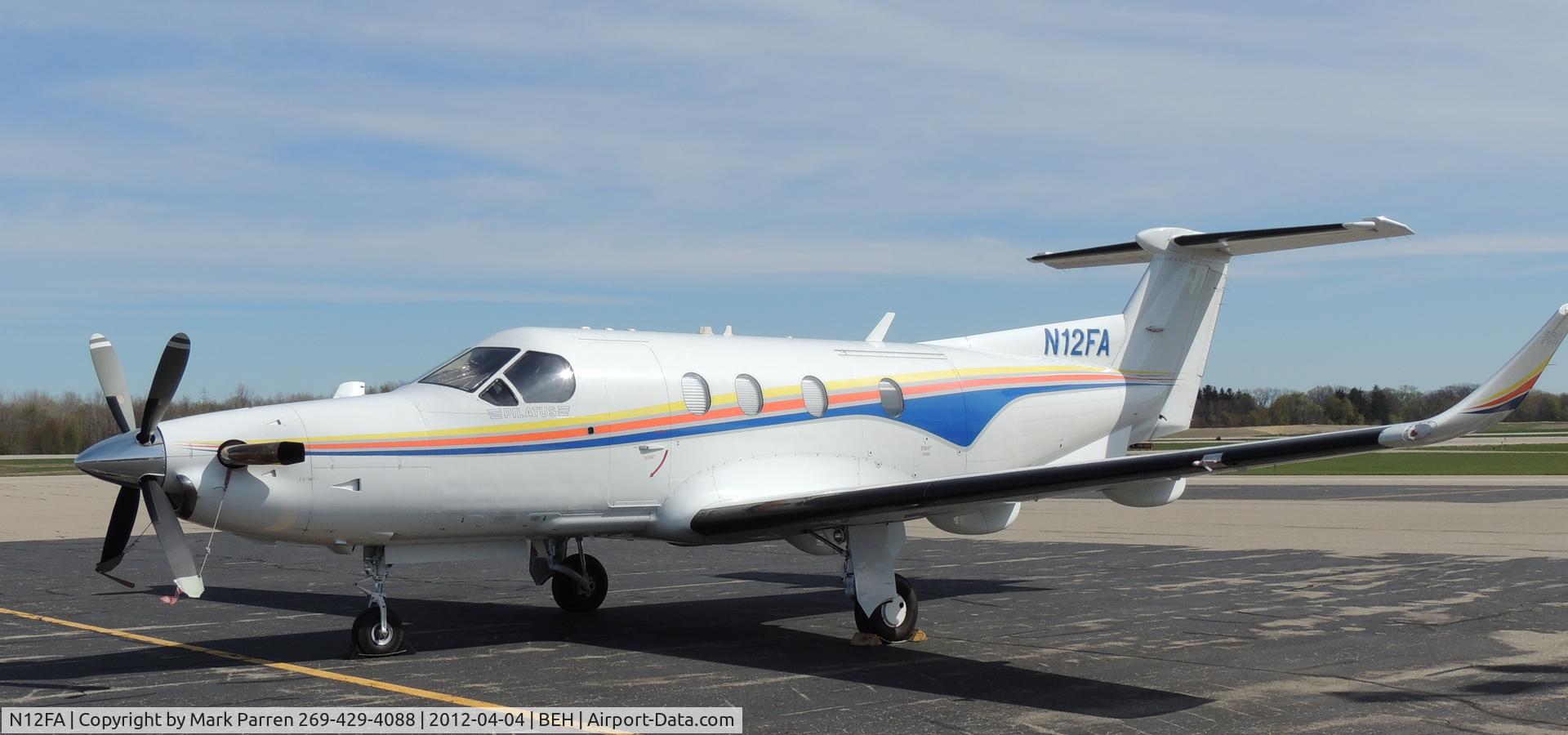 N12FA, 1995 Pilatus PC-12 C/N 117, 4-4-2012 fly in to take over Ridge & Kramer Auto Parts.