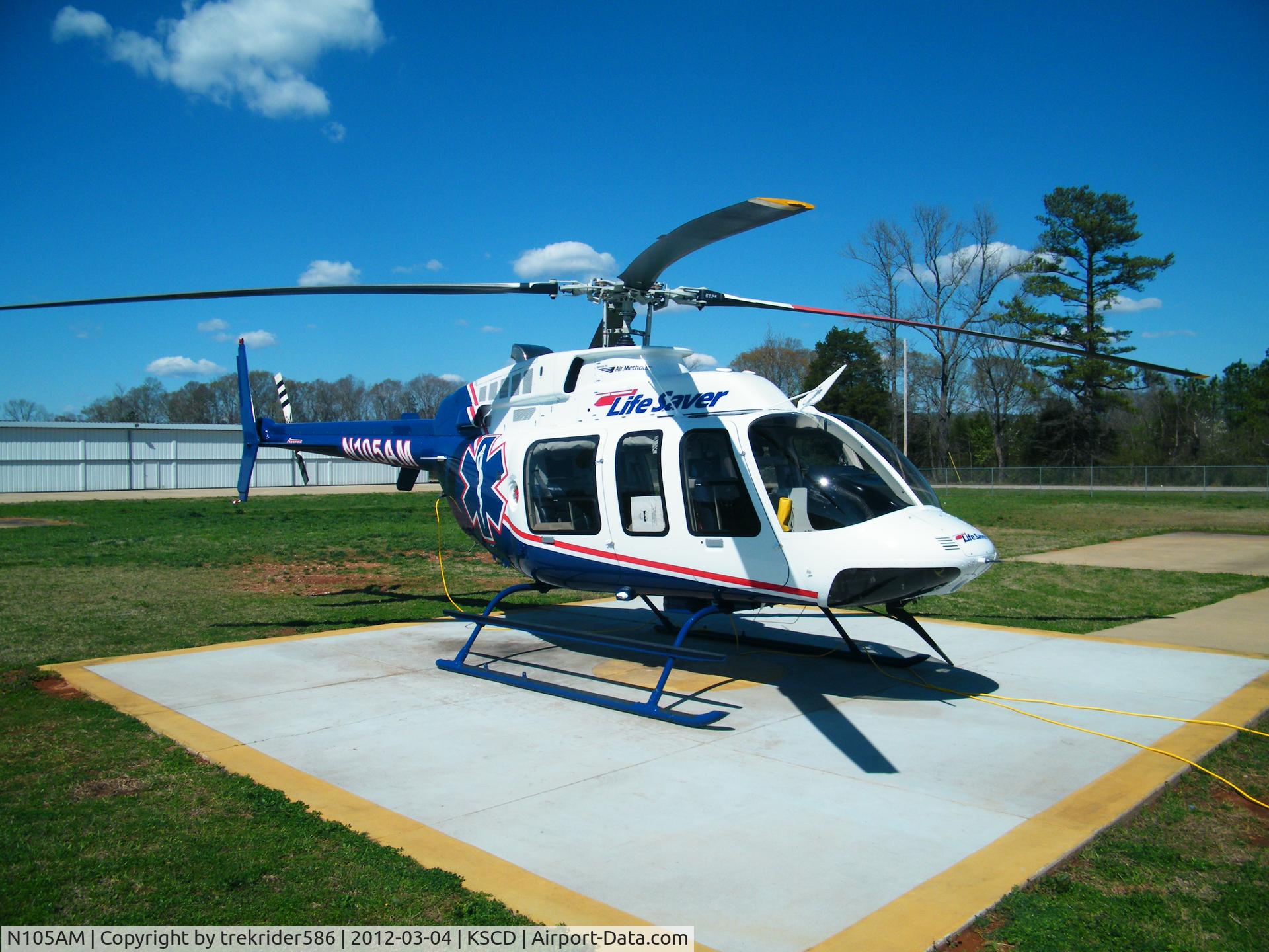 N105AM, 2010 Bell 407 C/N 54024, on station in Sylacauga Alabama