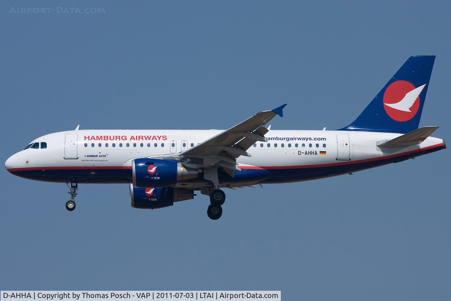 D-AHHA, 2008 Airbus A319-112 C/N 3533, Hamburg Airways