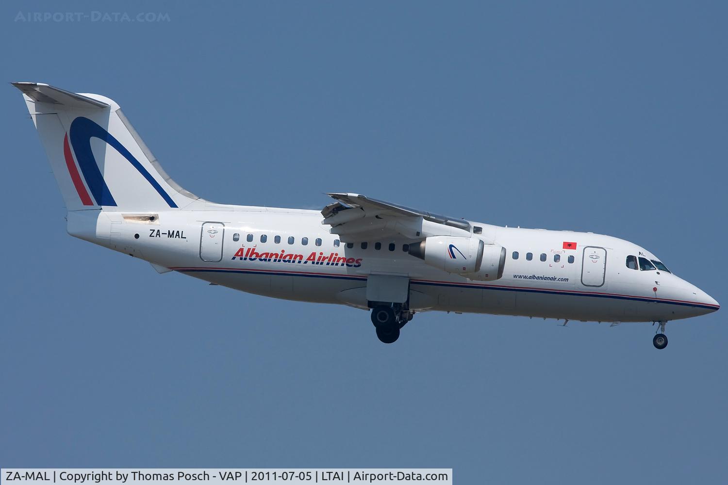 ZA-MAL, 1986 British Aerospace BAe.146-200A C/N E2054, Albanian Airlines