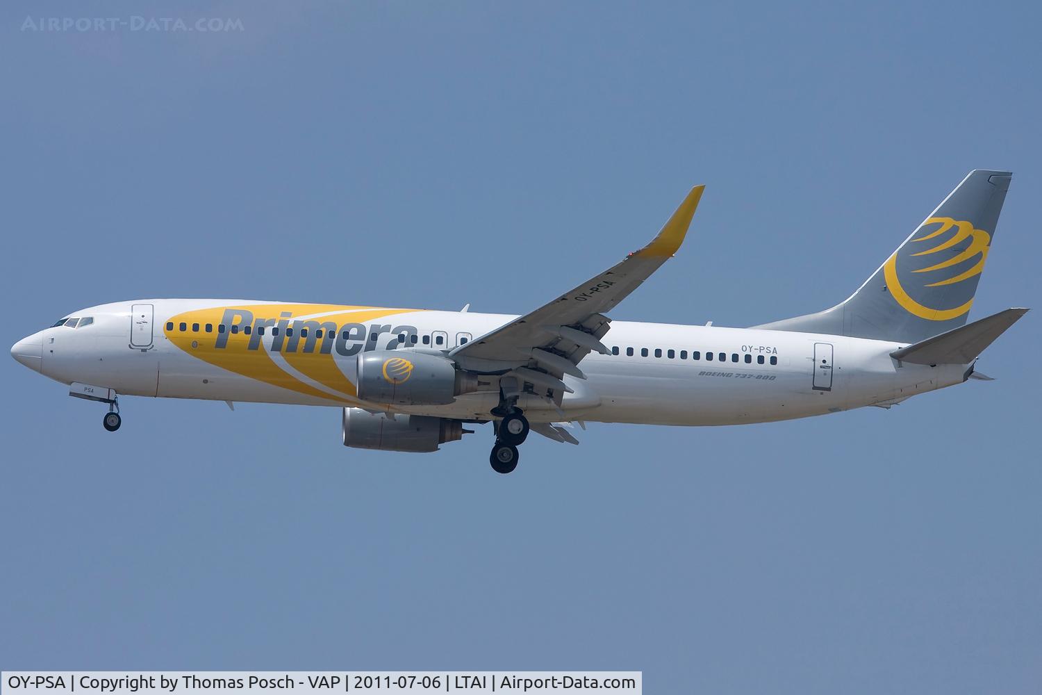 OY-PSA, 2007 Boeing 737-8Q8 C/N 30688, Primera Air Scandinavia
