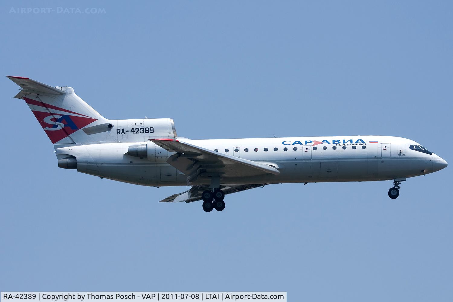 RA-42389, 1991 Yakovlev Yak-42D C/N 4520424016542, Saravia - Saratovskie avialinii