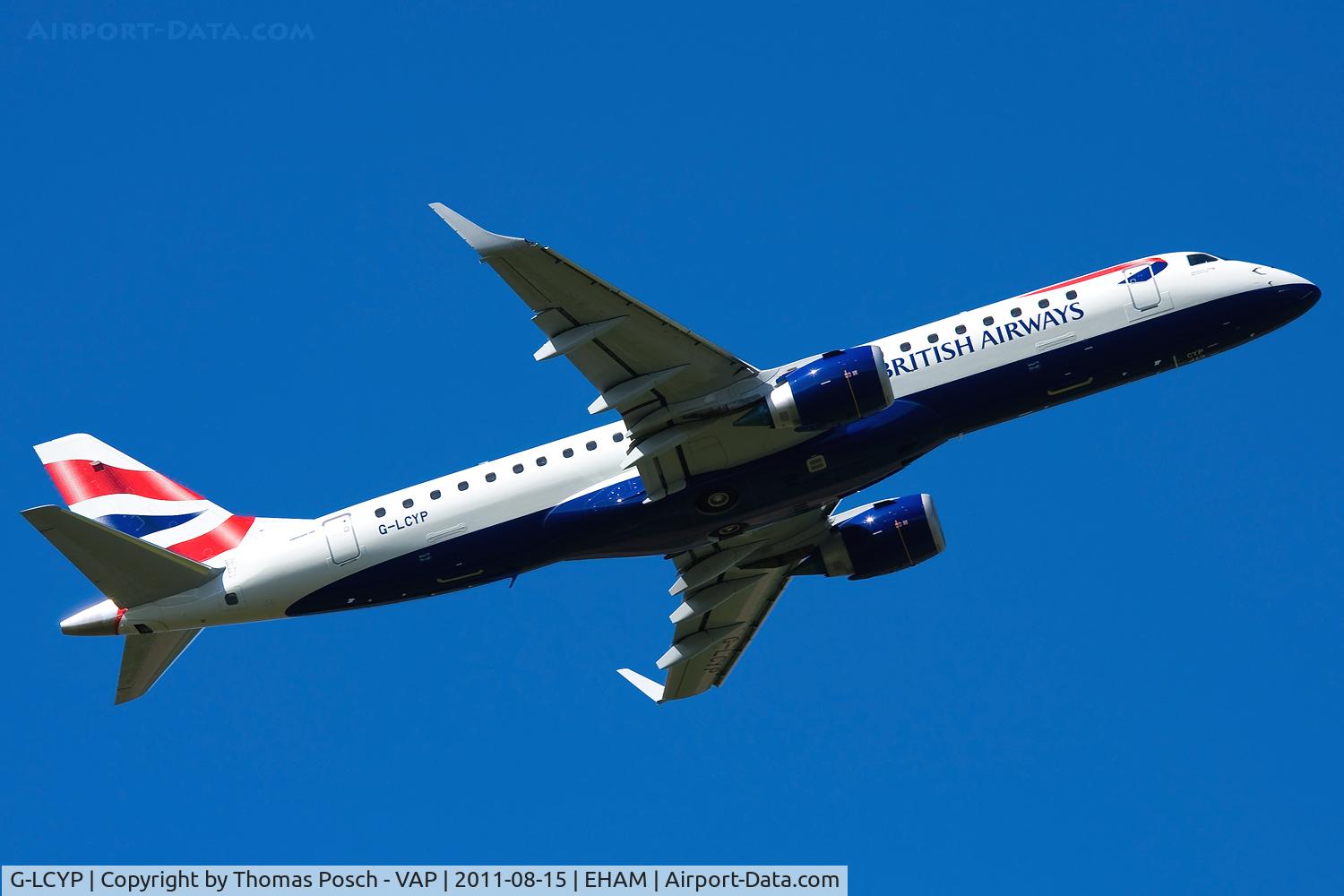G-LCYP, 2011 Embraer 190SR (ERJ-190-100SR) C/N 19000443, British Airways