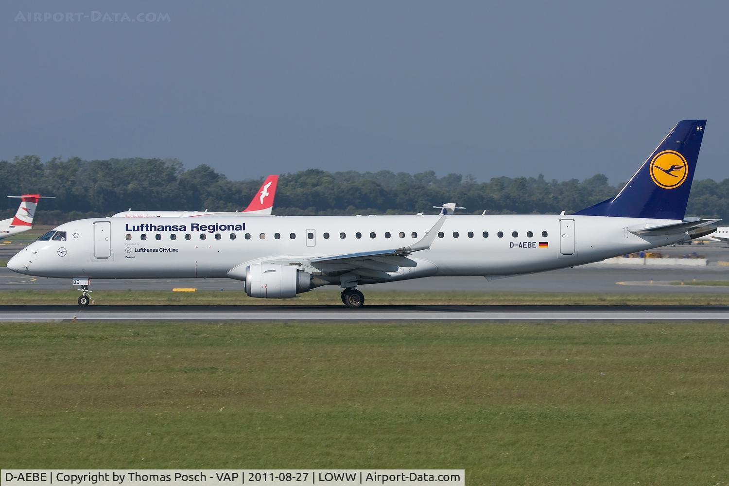 D-AEBE, 2010 Embraer 195LR (ERJ-190-200LR) C/N 19000350, Lufthansa